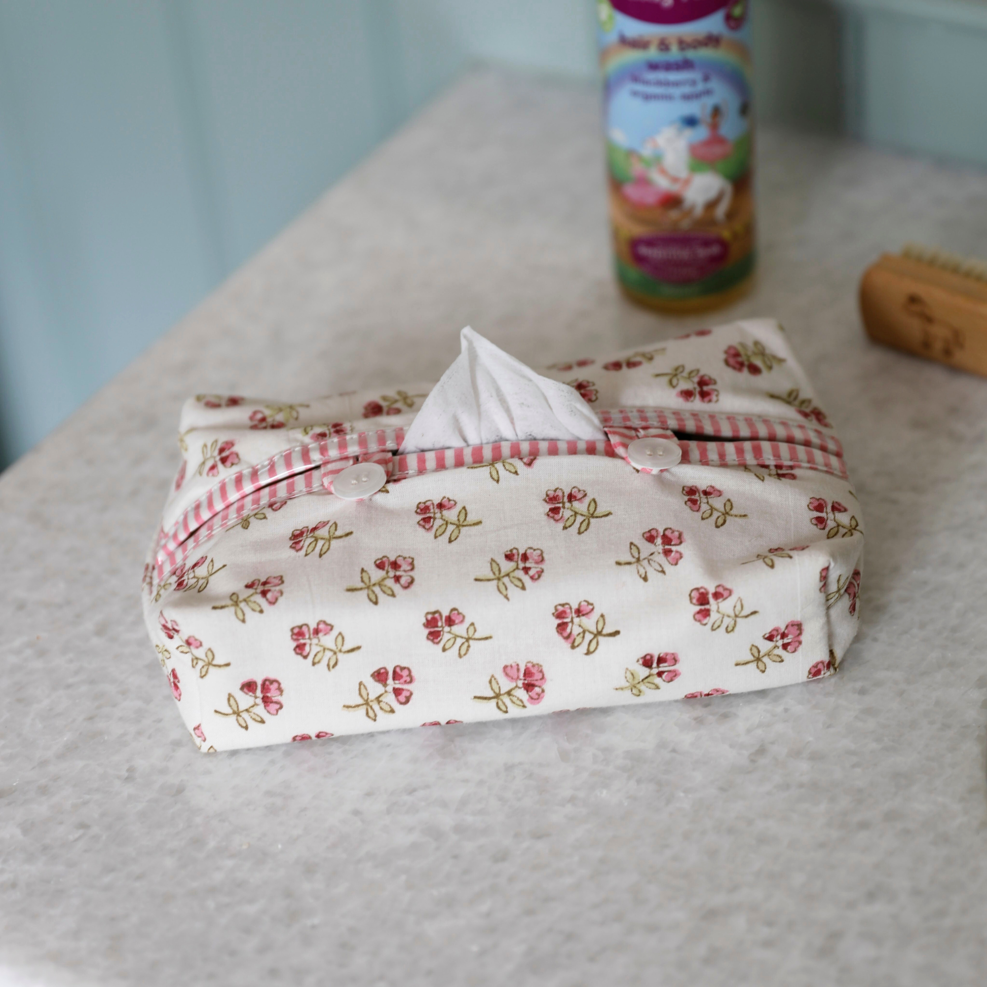 Pink Ditsy Baby Wipe Cover