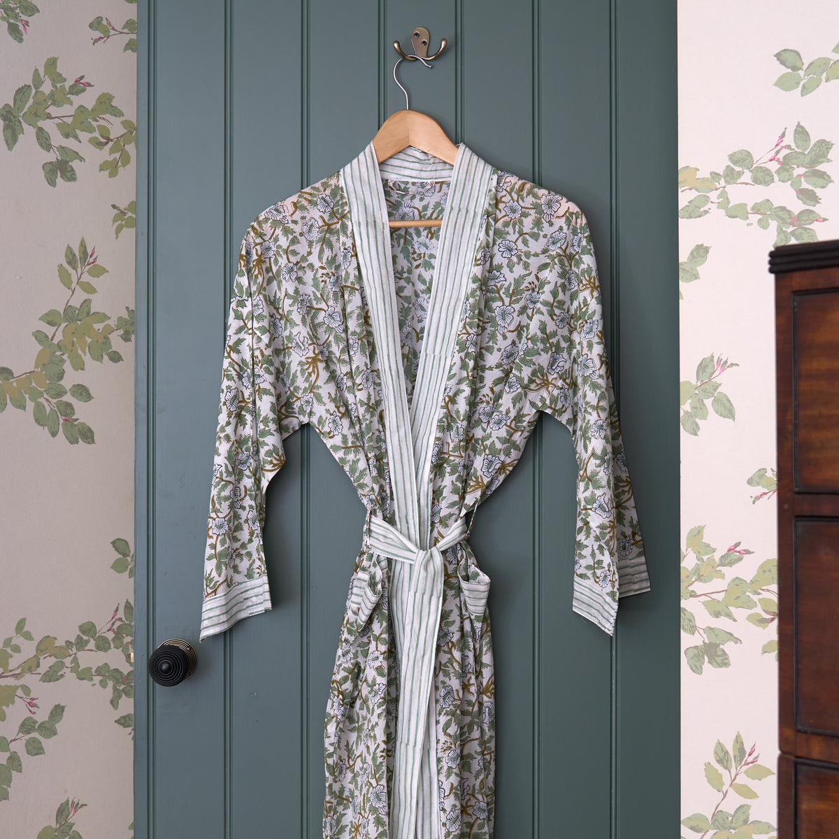 Blue and Green Floral Kimono