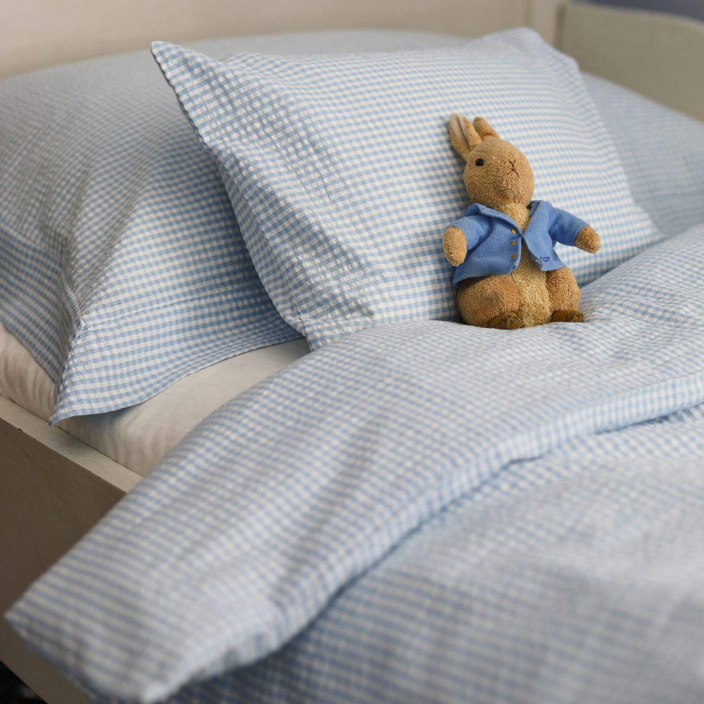 Cotton Blue Gingham Oxford Pillowcase