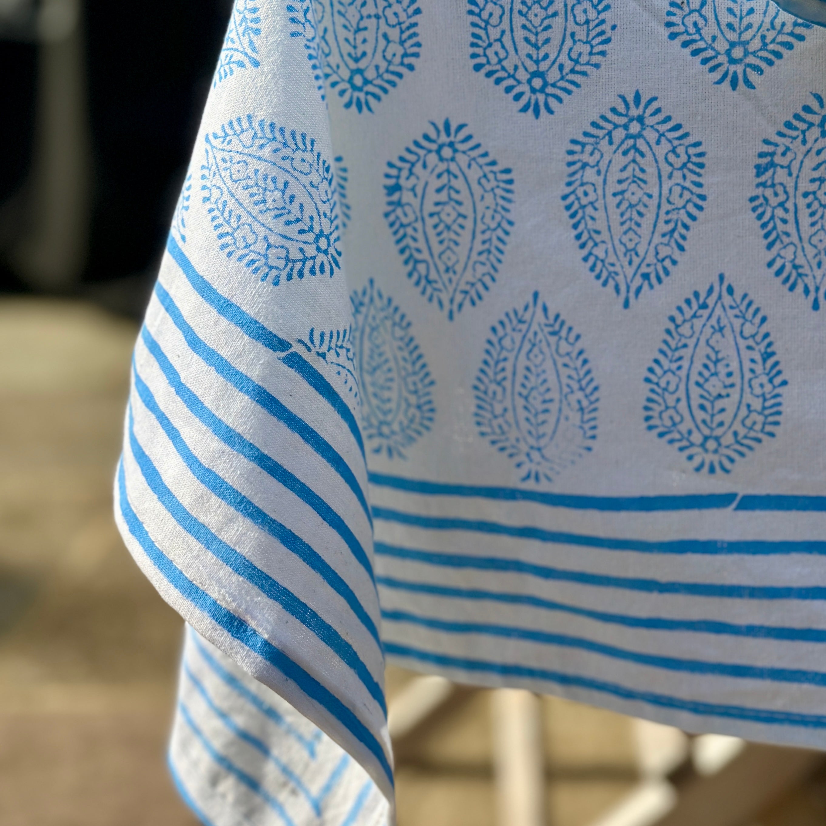 Blue Leaf Tablecloth