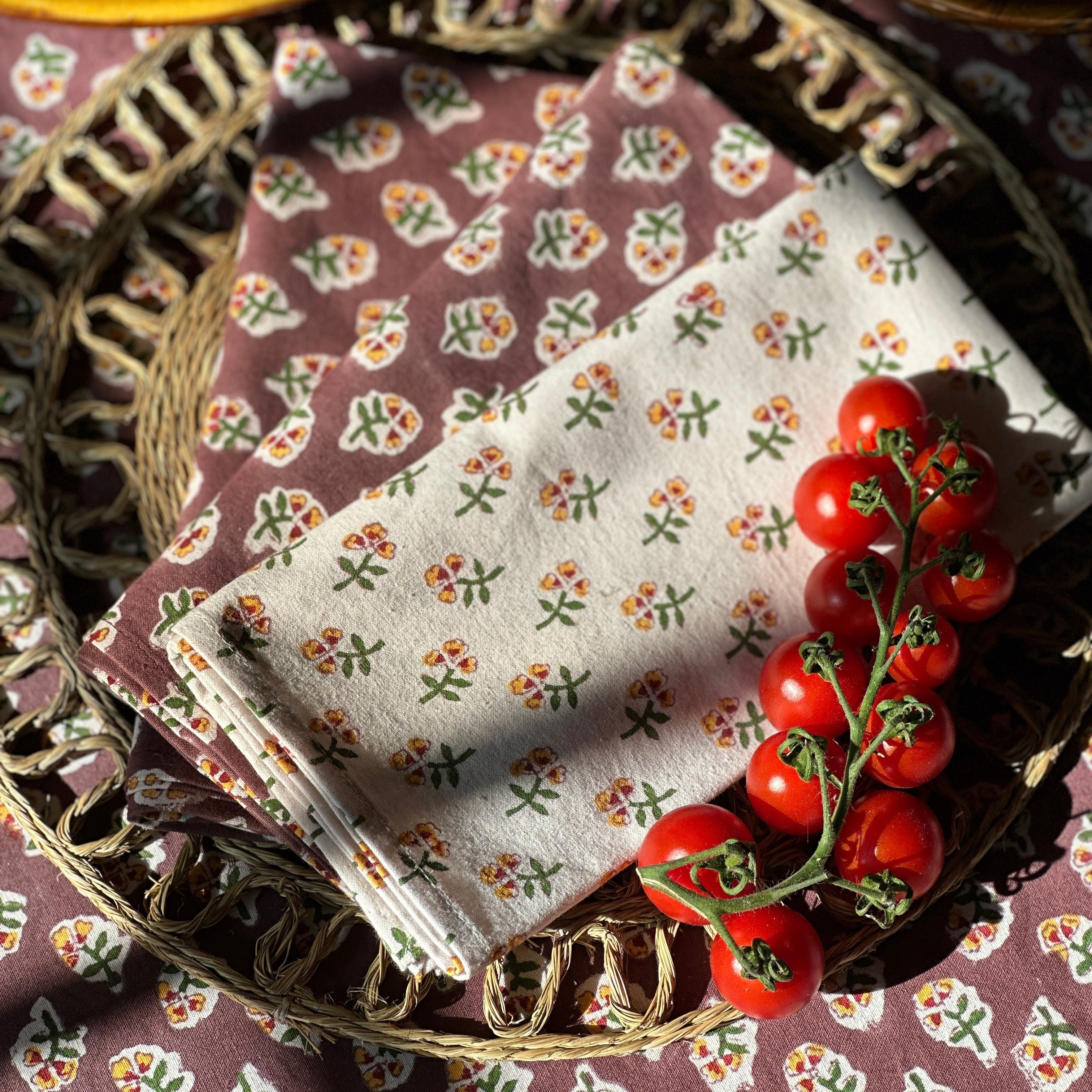 Yellow Ditsy Napkins - Set of 4