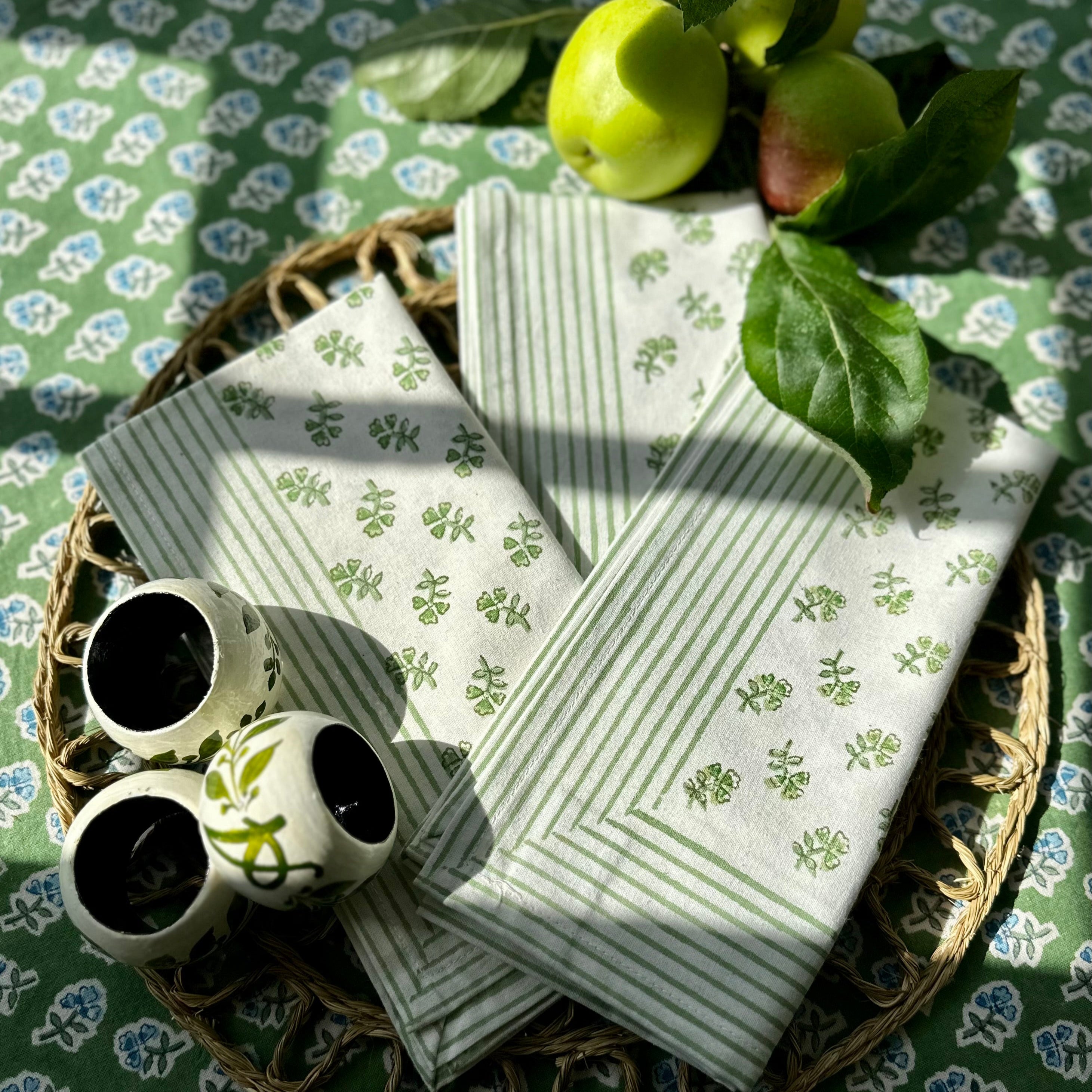 Green Ditsy Napkin - Set of 4