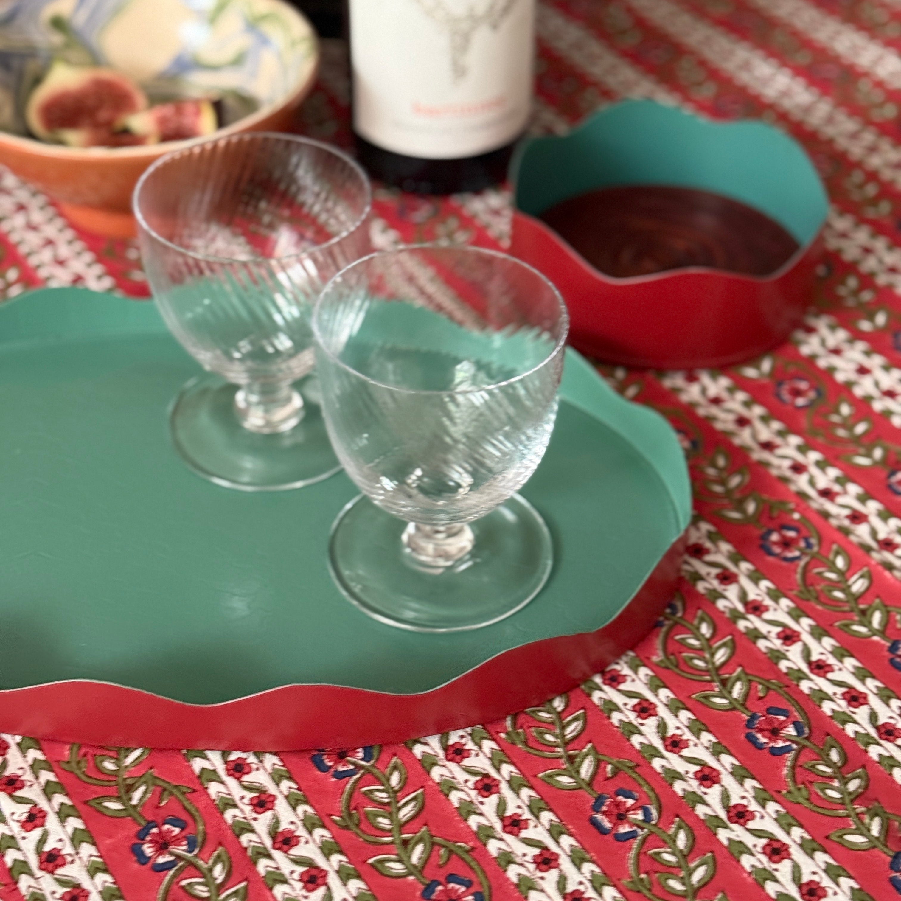 chilli and teal tole tray and coaster