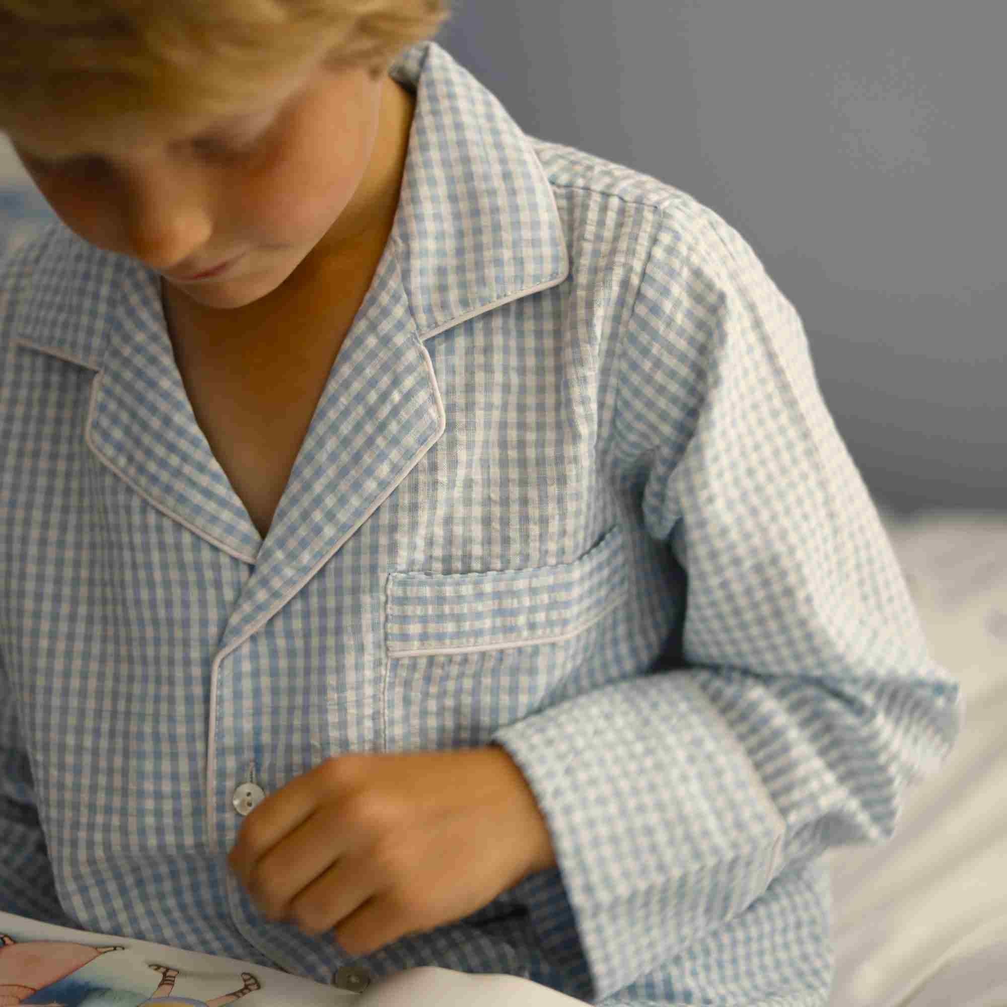 Blue Gingham Children's Pyjamas