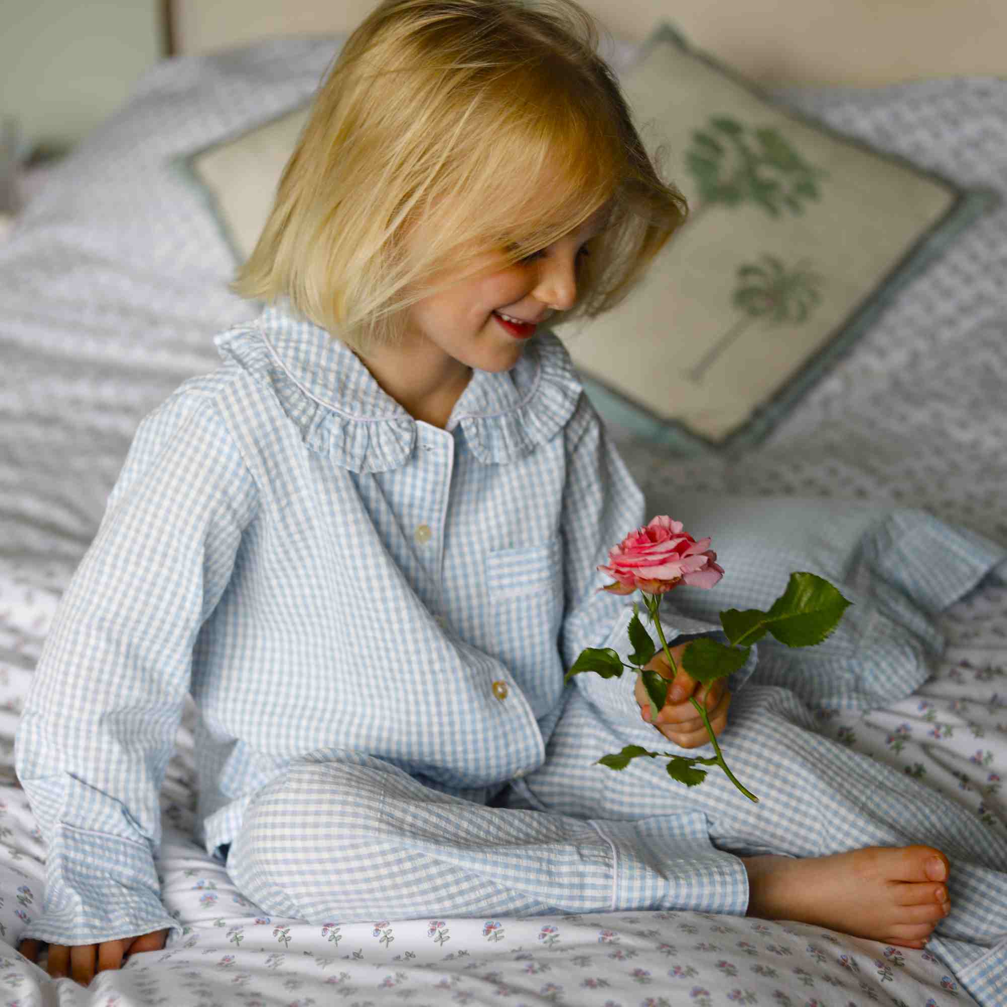Blue Gingham Children's Pyjamas