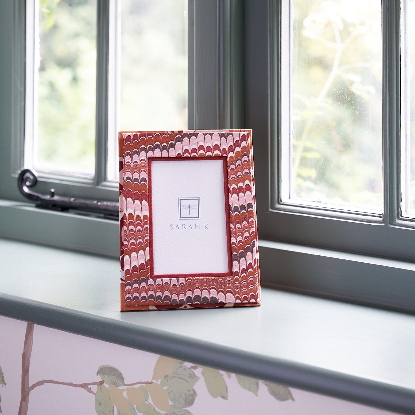 Marbled Photo Frame - Red, Russet and Pink