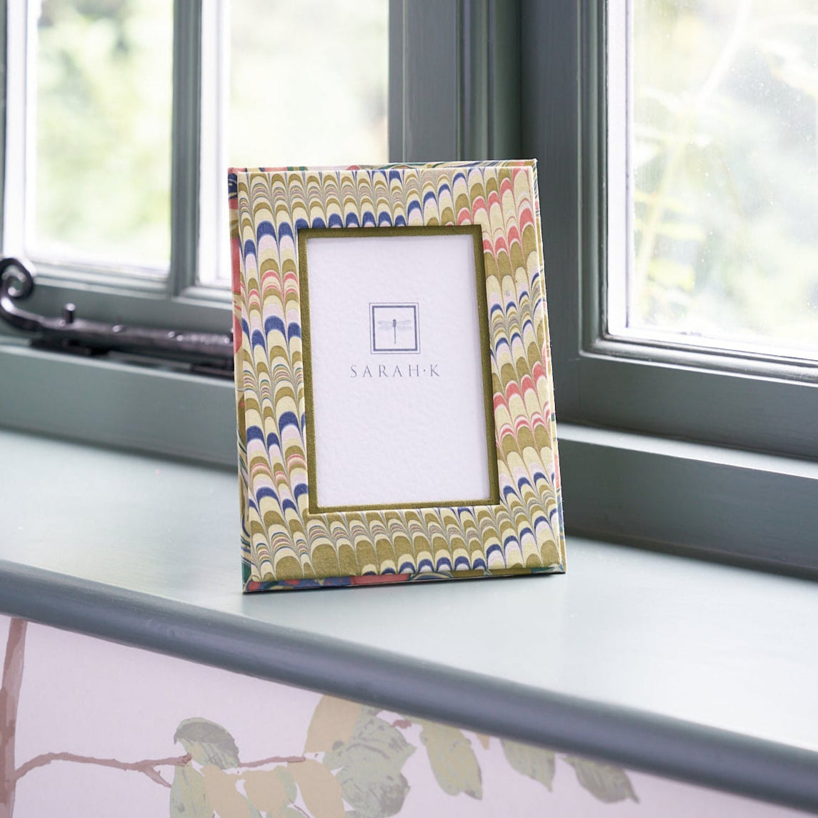 Marbled Photo Frame - Green, Blue and Pink