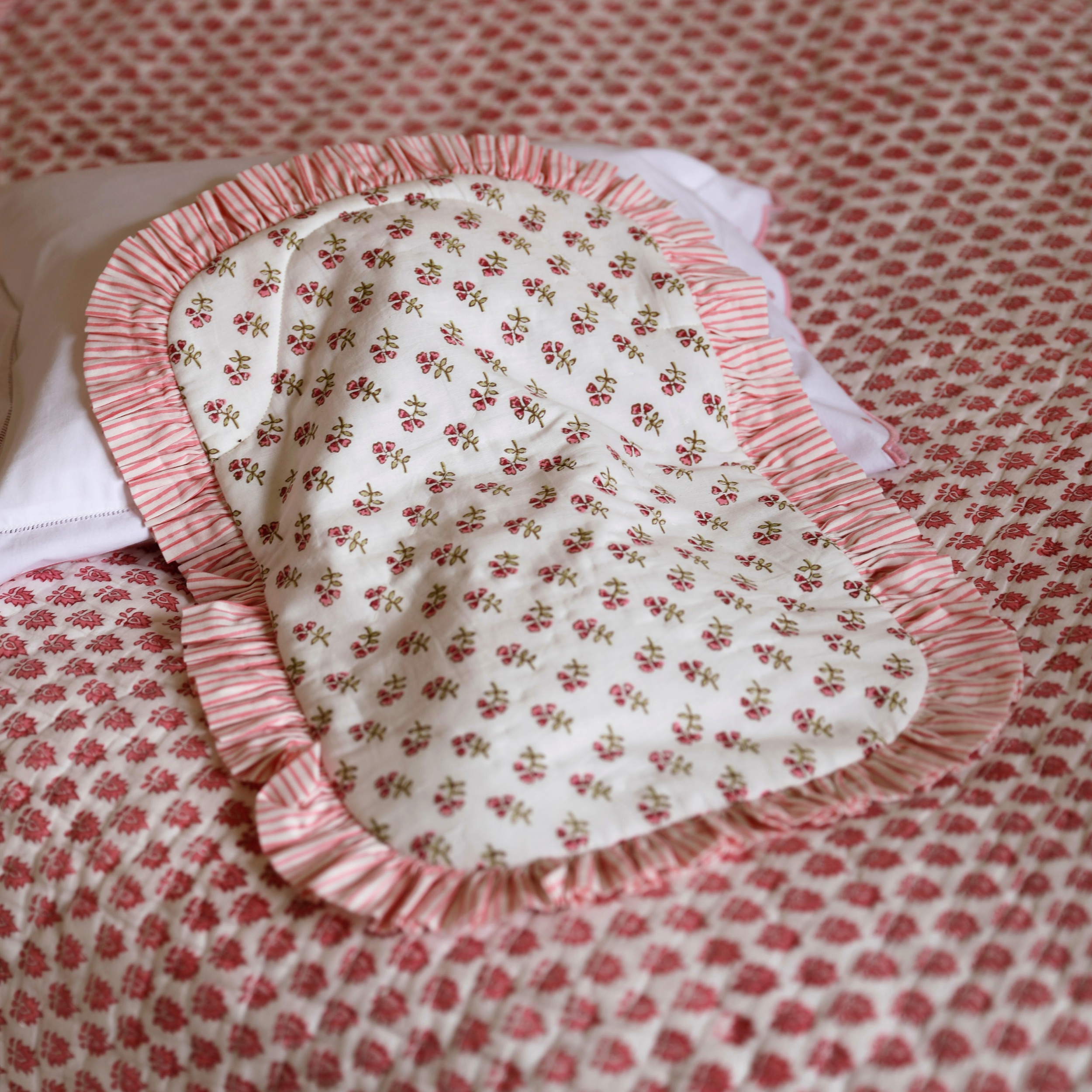 Pink Ditsy Ruffle Hot Water Bottle Cover