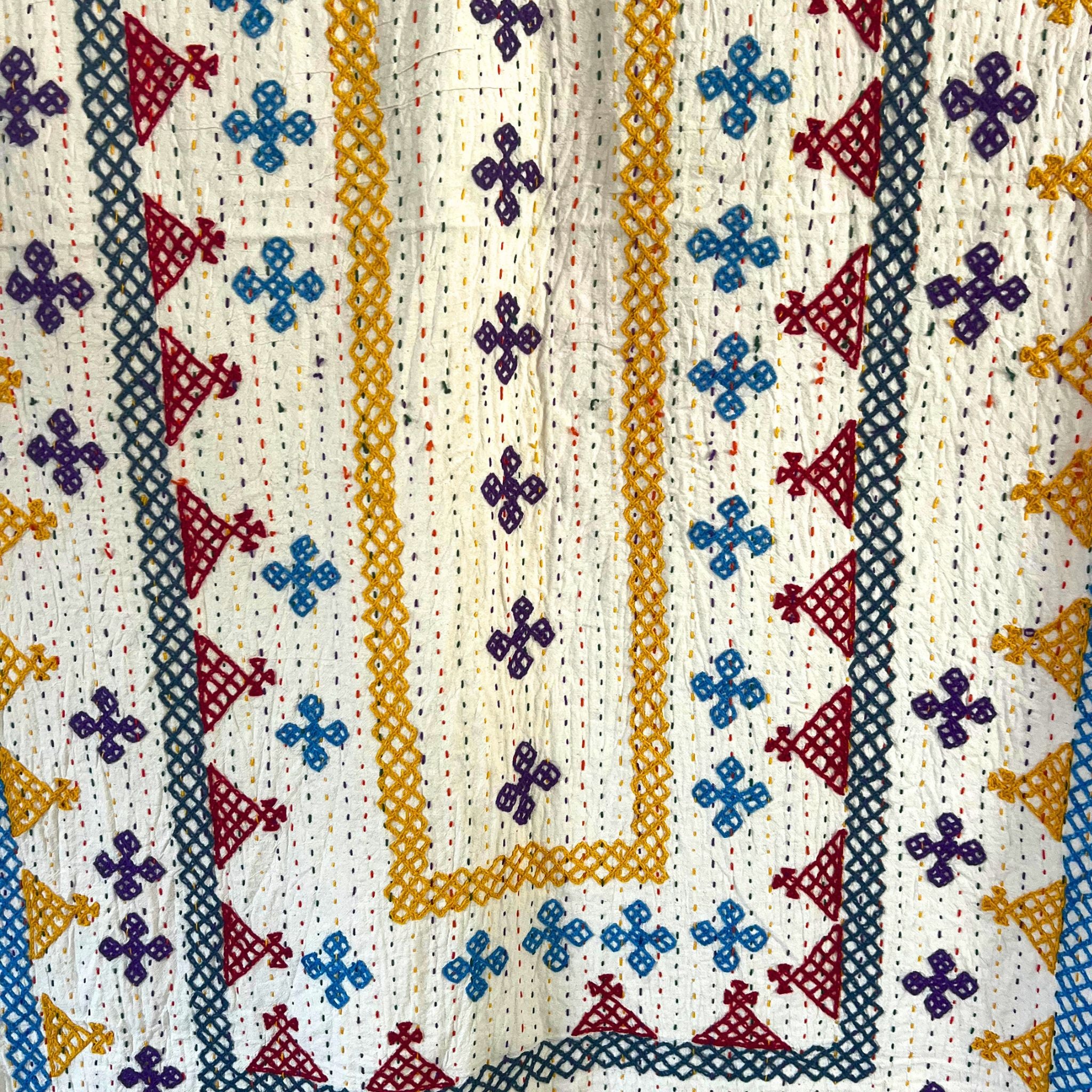 SINGLE KANTHA - RED, BLUE, YELLOW, PURPLE, TEAL