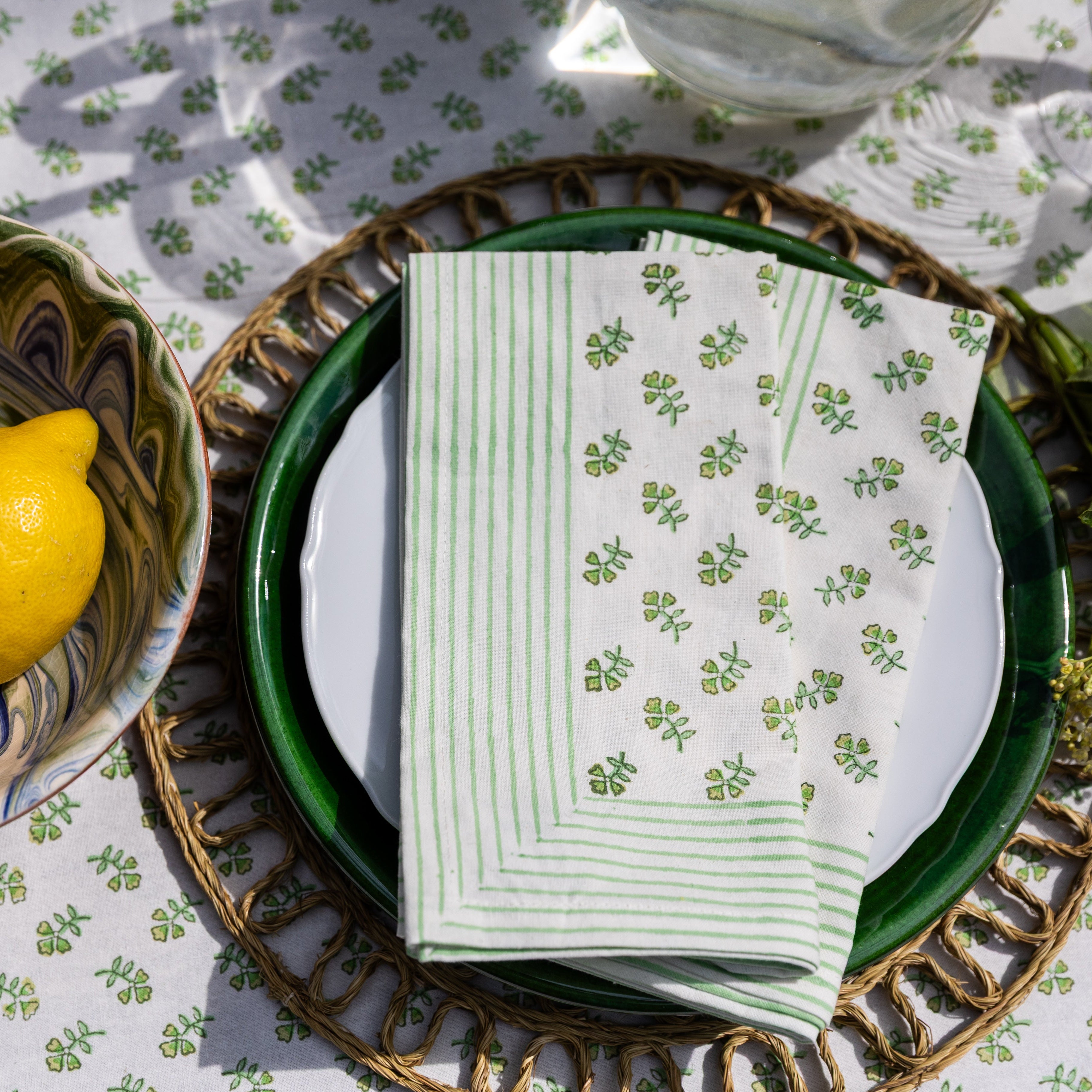 Green Ditsy Napkin - Set of 4