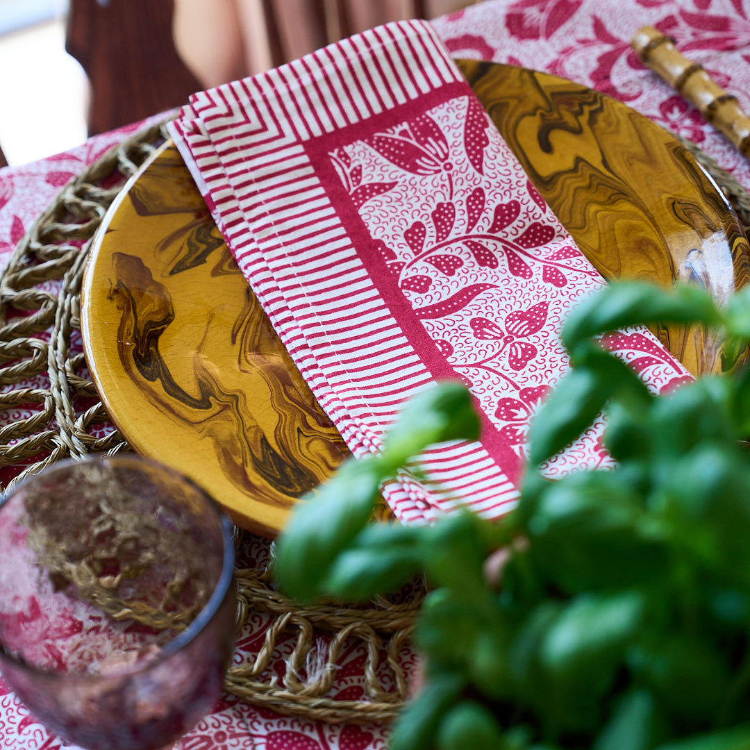 Red Ottilie Napkins - Set of 4