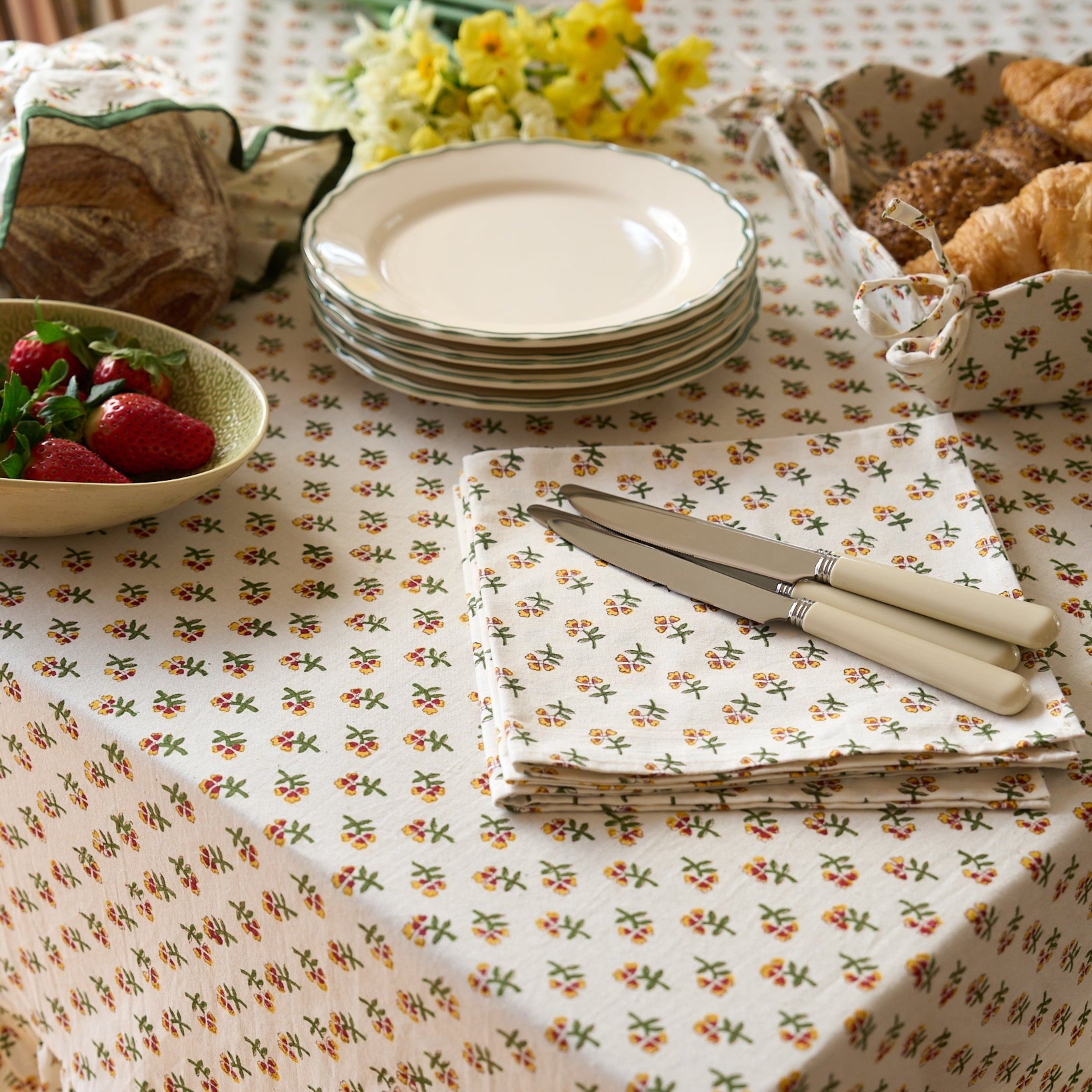 Yellow Ditsy Napkins - Set of 4