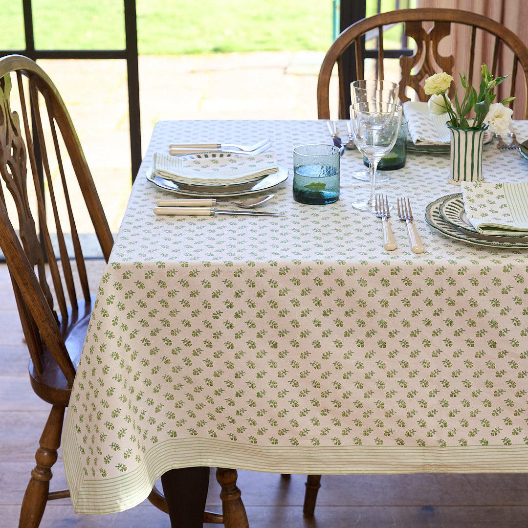 Green Ditsy Tablecloth