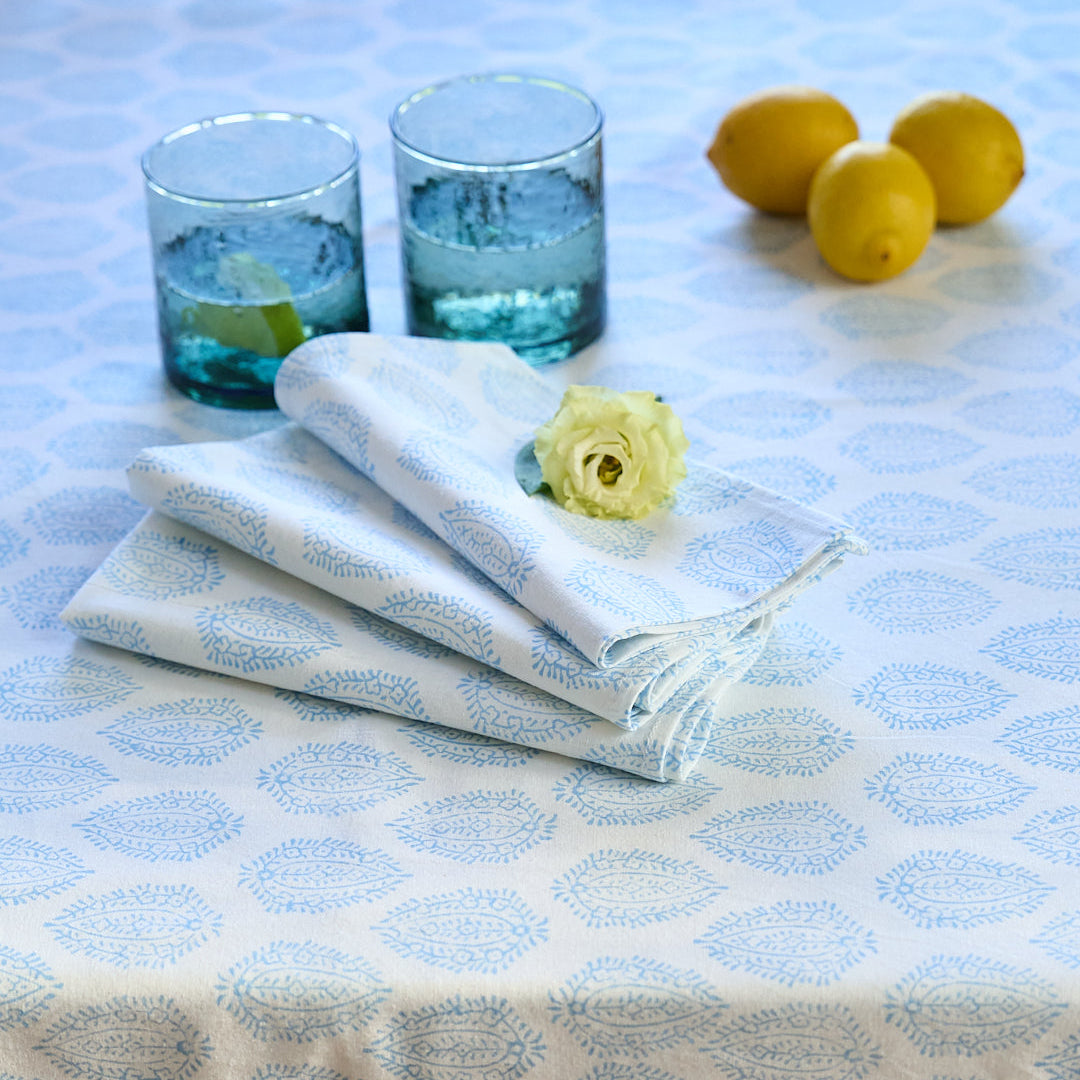 Blue Leaf Tablecloth