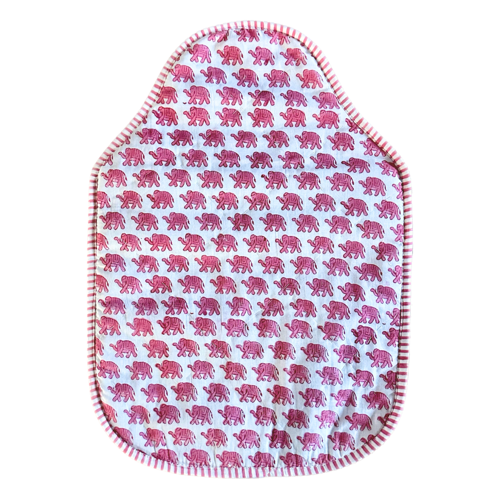 Pink Elephant Hot Water Bottle Cover