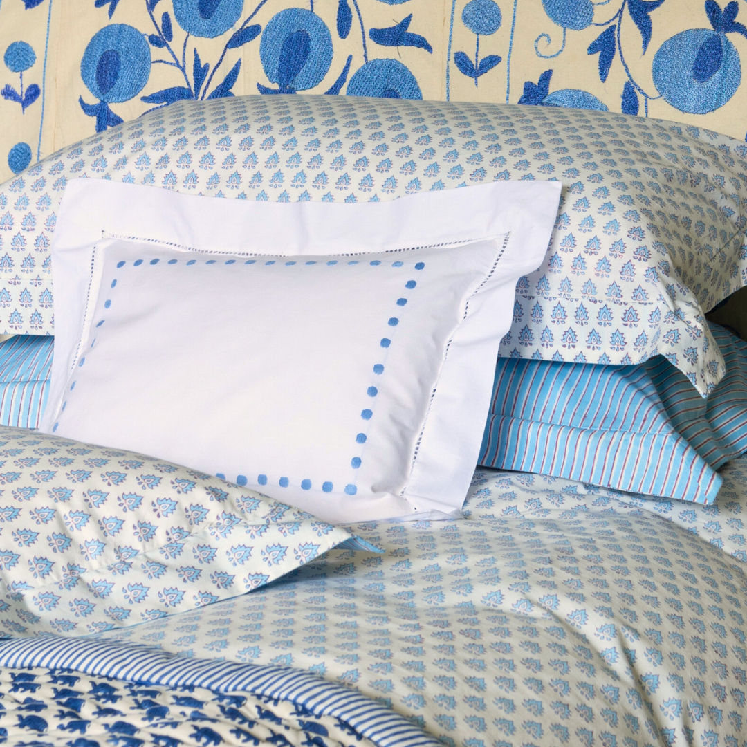 Blue Dots Baby Boudoir Pillowcase