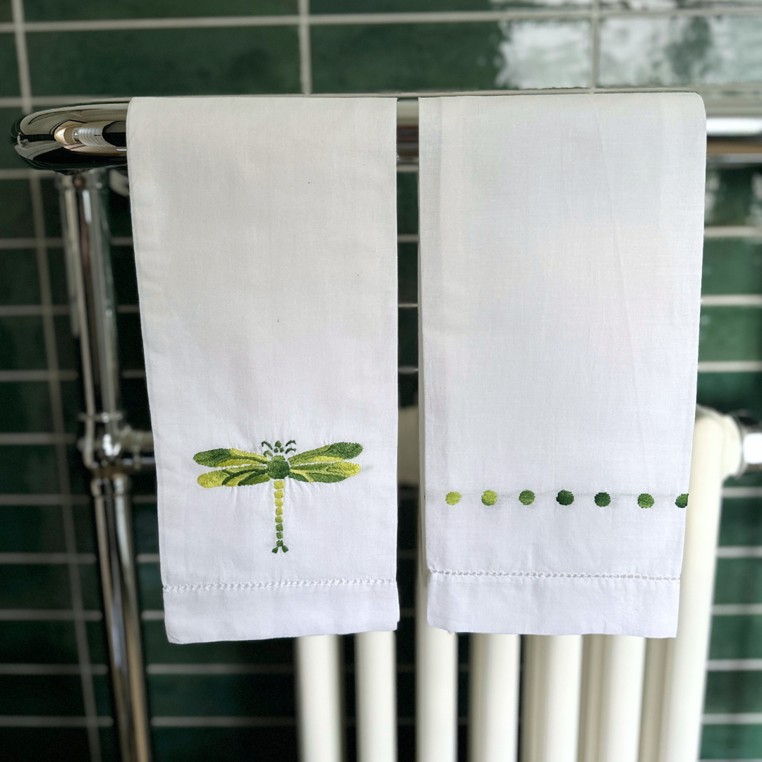 Shaded Green Dots Hand Towel
