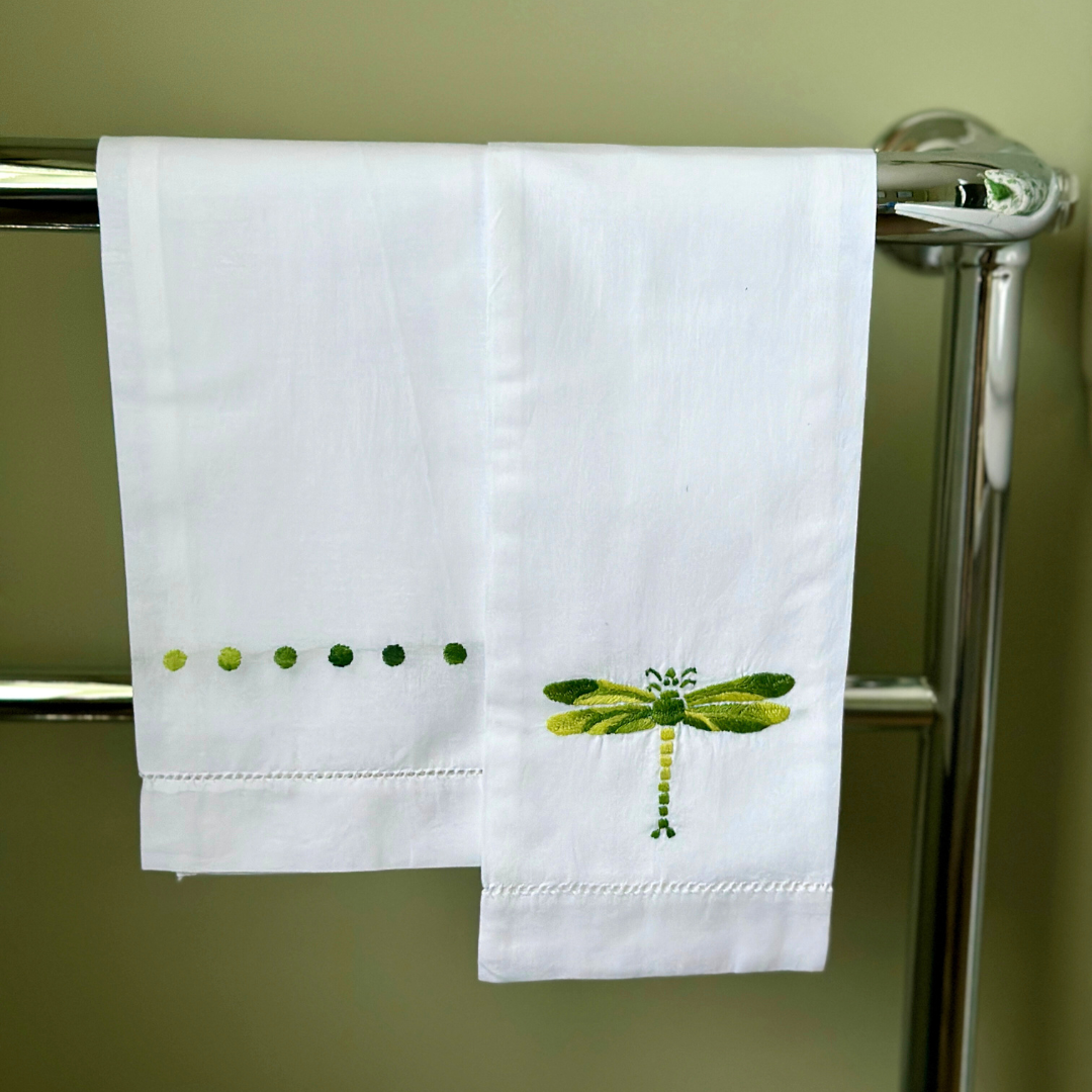 Shaded Green Dots Hand Towel
