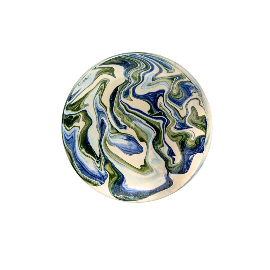 Medium Blue and Green Marbled Plate