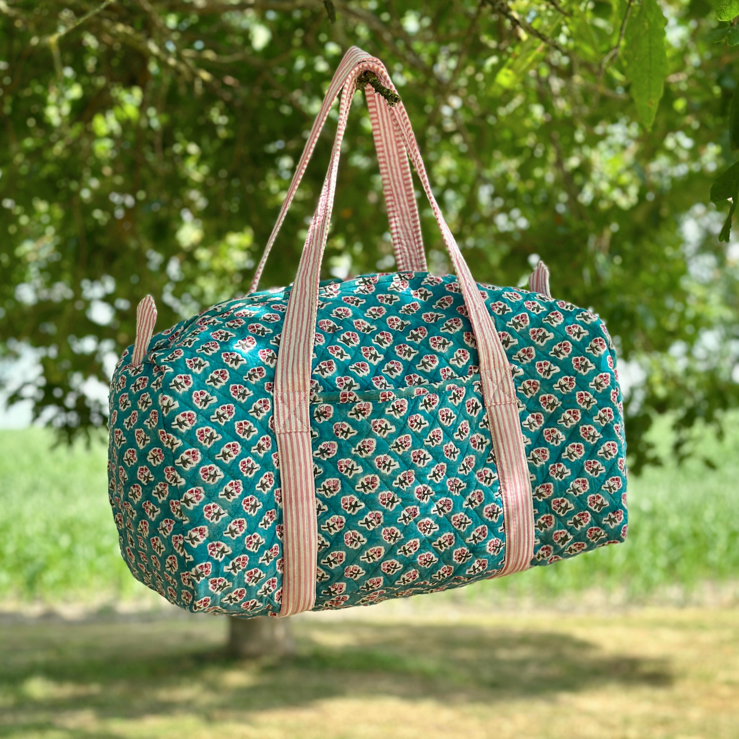 Teal Ditsy Weekend Bag