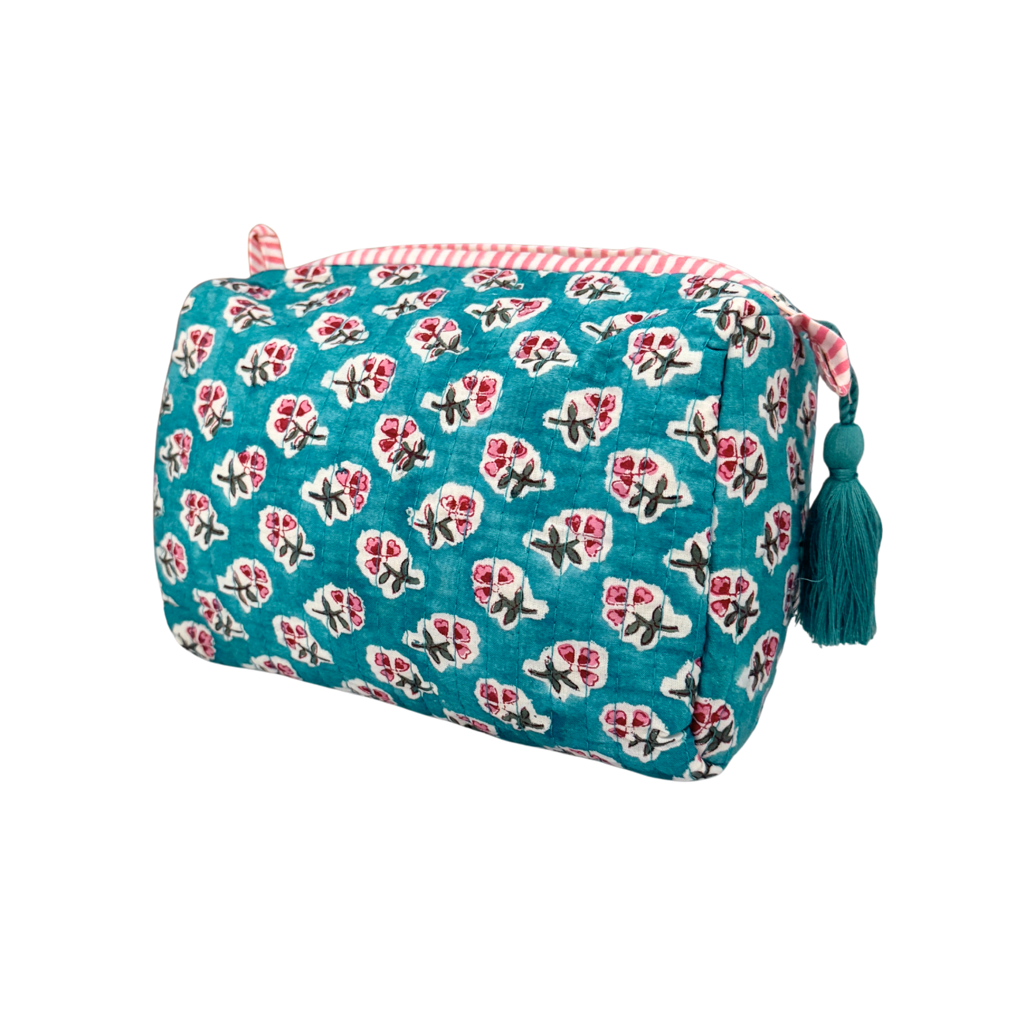 Teal Ditsy Wash Bag