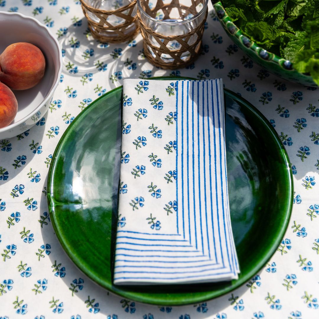 Blue Ditsy Napkin - Set of 4
