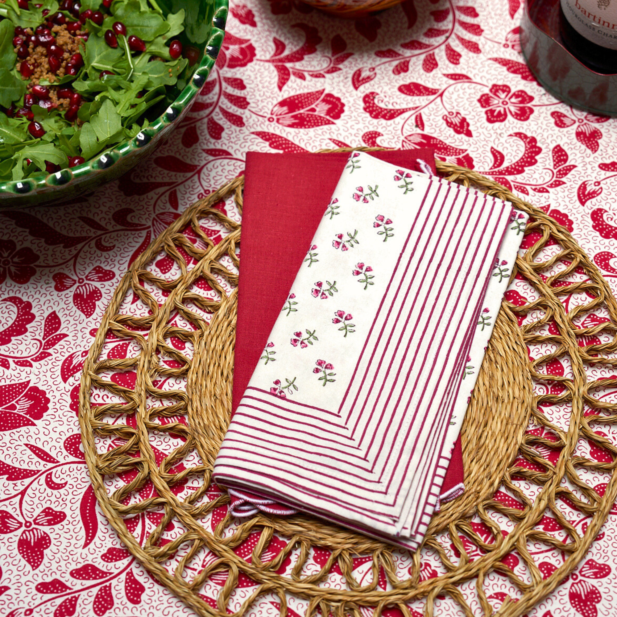 Pink Ditsy Napkin - Set of 4