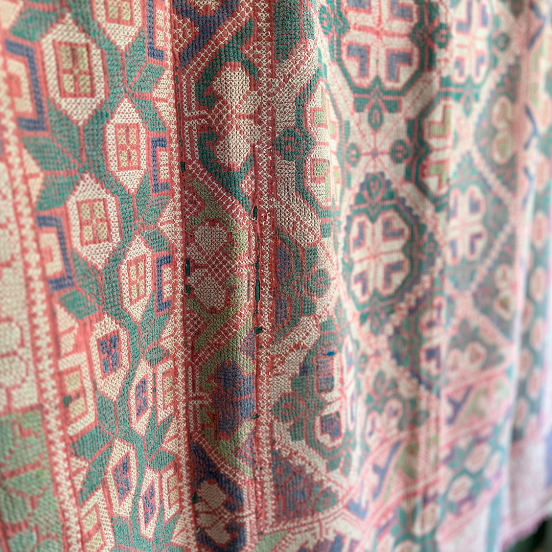 FRINGED CROSS STITCH THROW