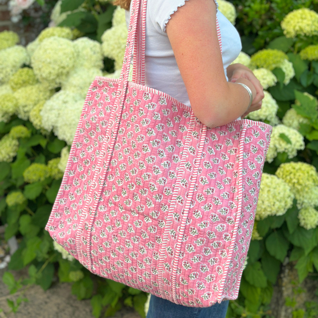 Rose Ditsy Quilted Tote Bag