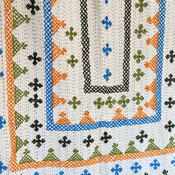 SINGLE KANTHA - GREEN, BLUE, ORANGE, LIME