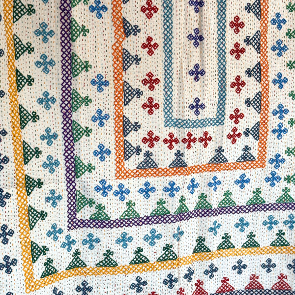 SINGLE KANTHA - NAVY, RED, GREY, YELLOW, GREEN, TEAL, PURPLE