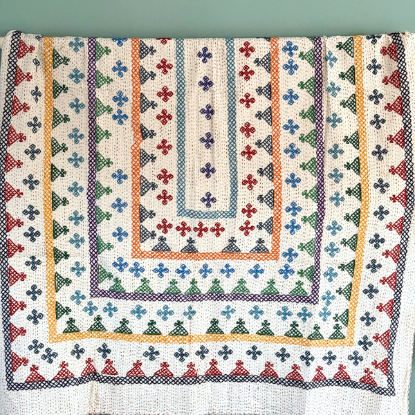 SINGLE KANTHA - NAVY, RED, GREY, YELLOW, GREEN, TEAL, PURPLE