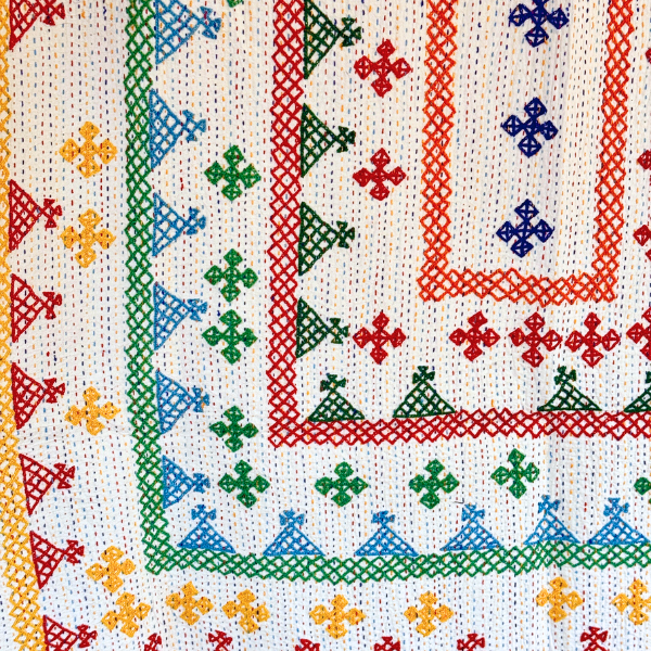 SINGLE KANTHA - PURPLE, GREEN, RED, YELLOW, BLUE,
