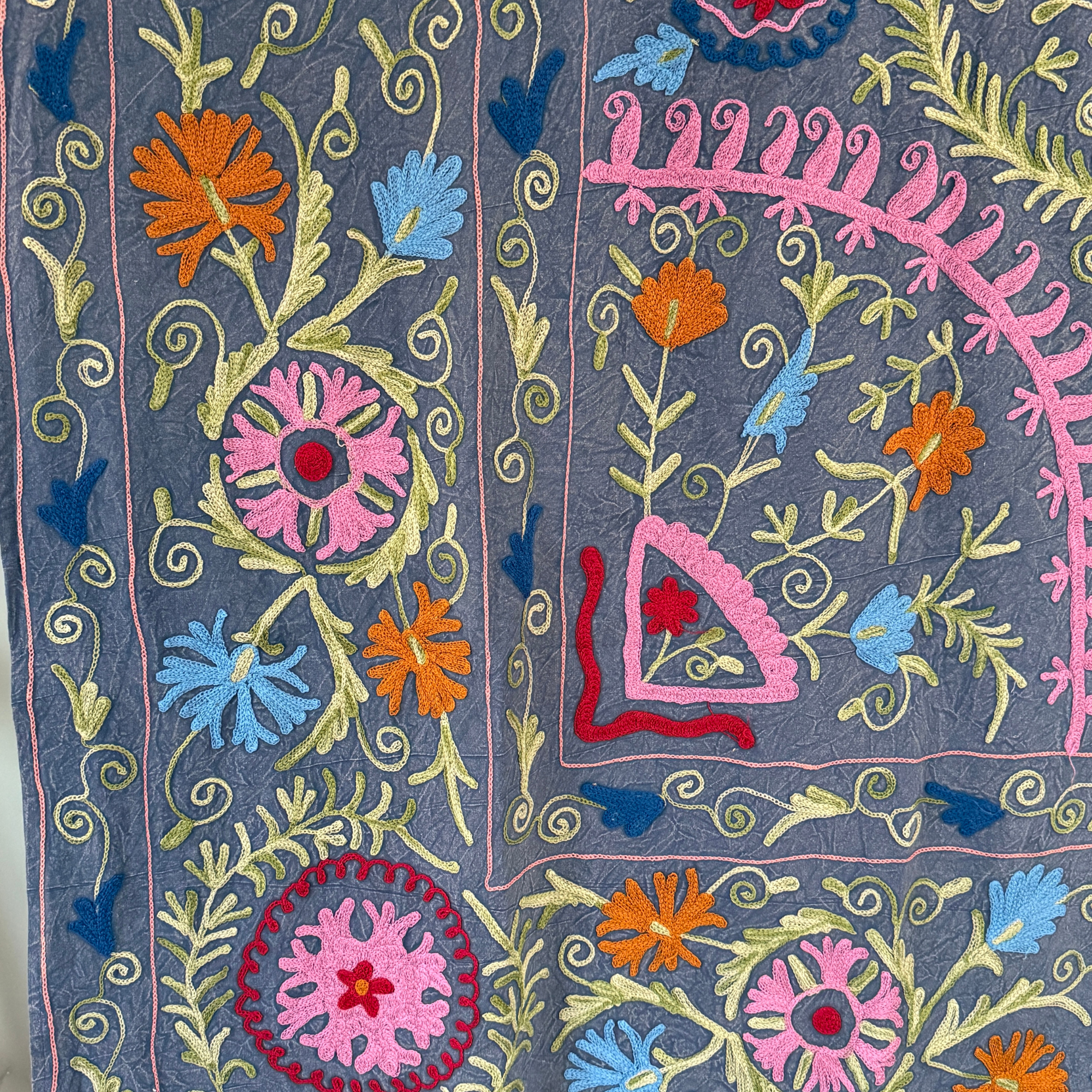 Extra Large Suzani - Grey, Blue, Sage, Navy, Magenta