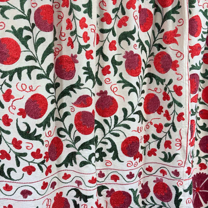 Extra Large Suzani - Plum, Red, Forest Green