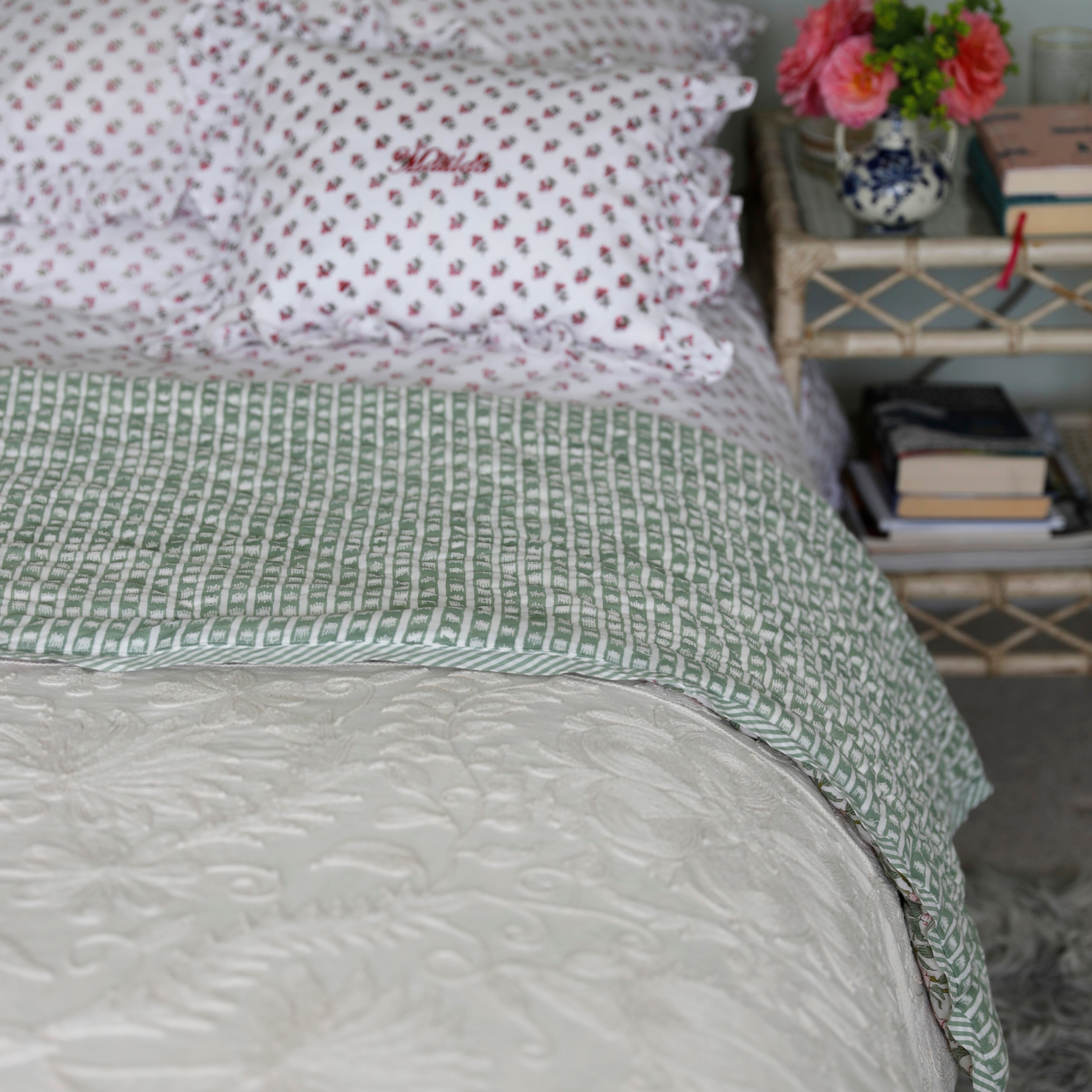 Single Crewel Embroidered Bedspread