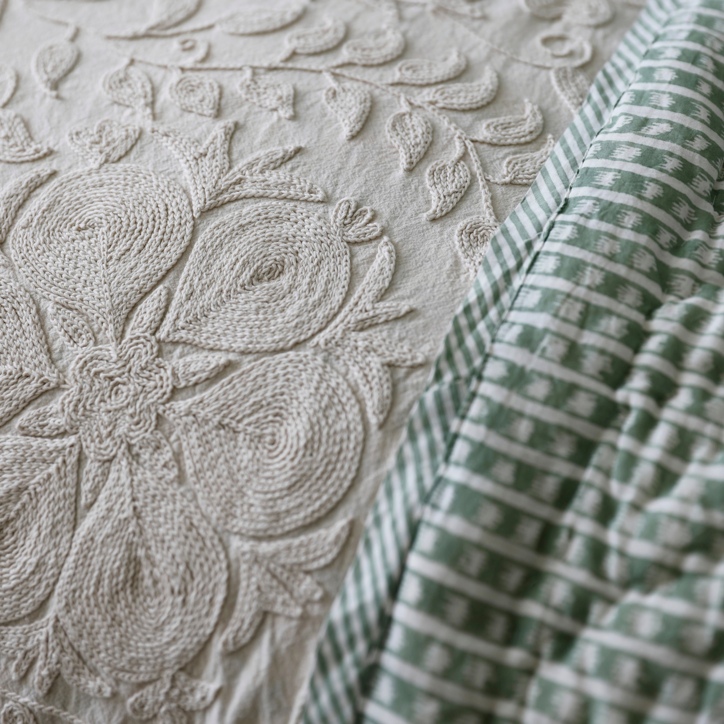 Crewel Embroidered Bedspread