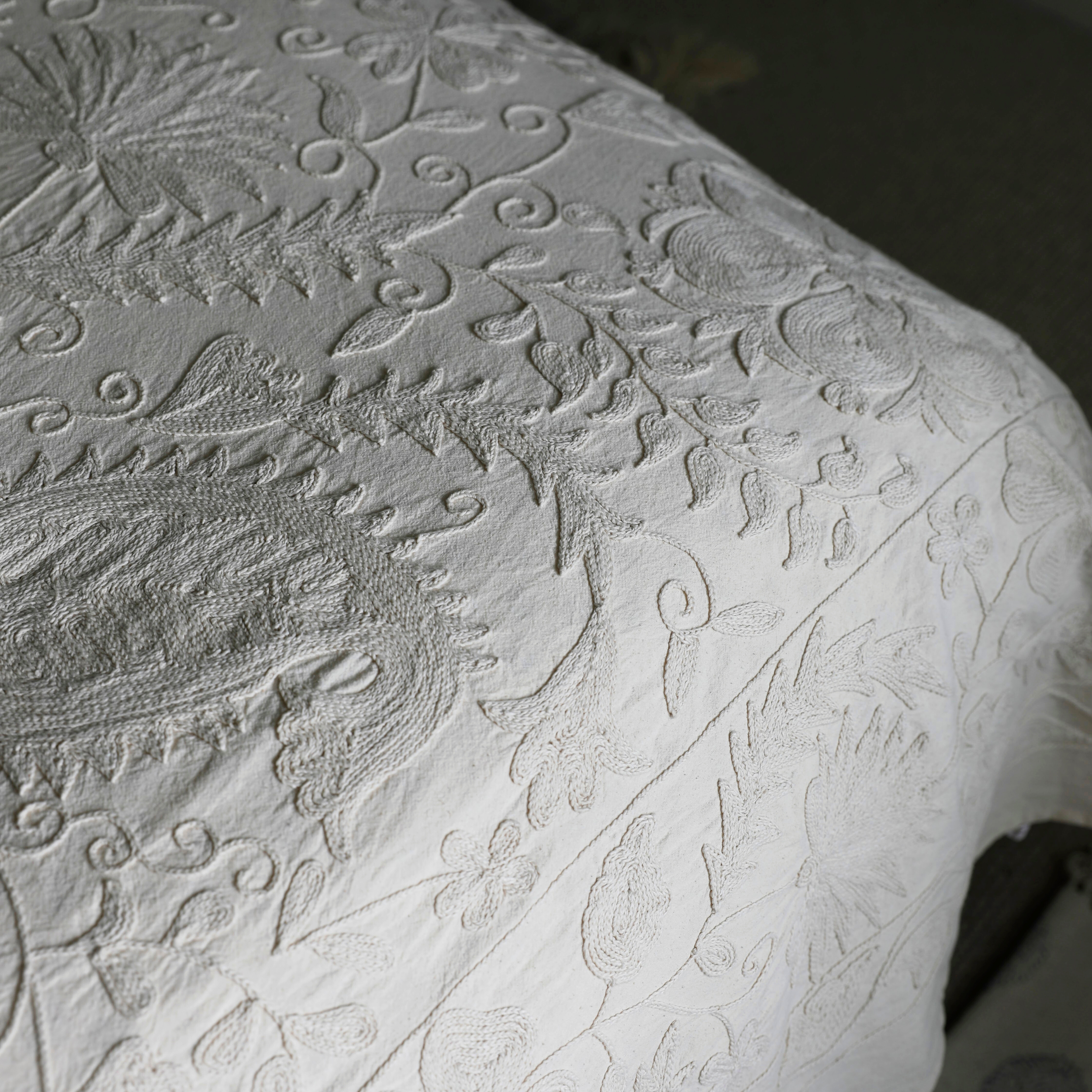Crewel Embroidered Bedspread