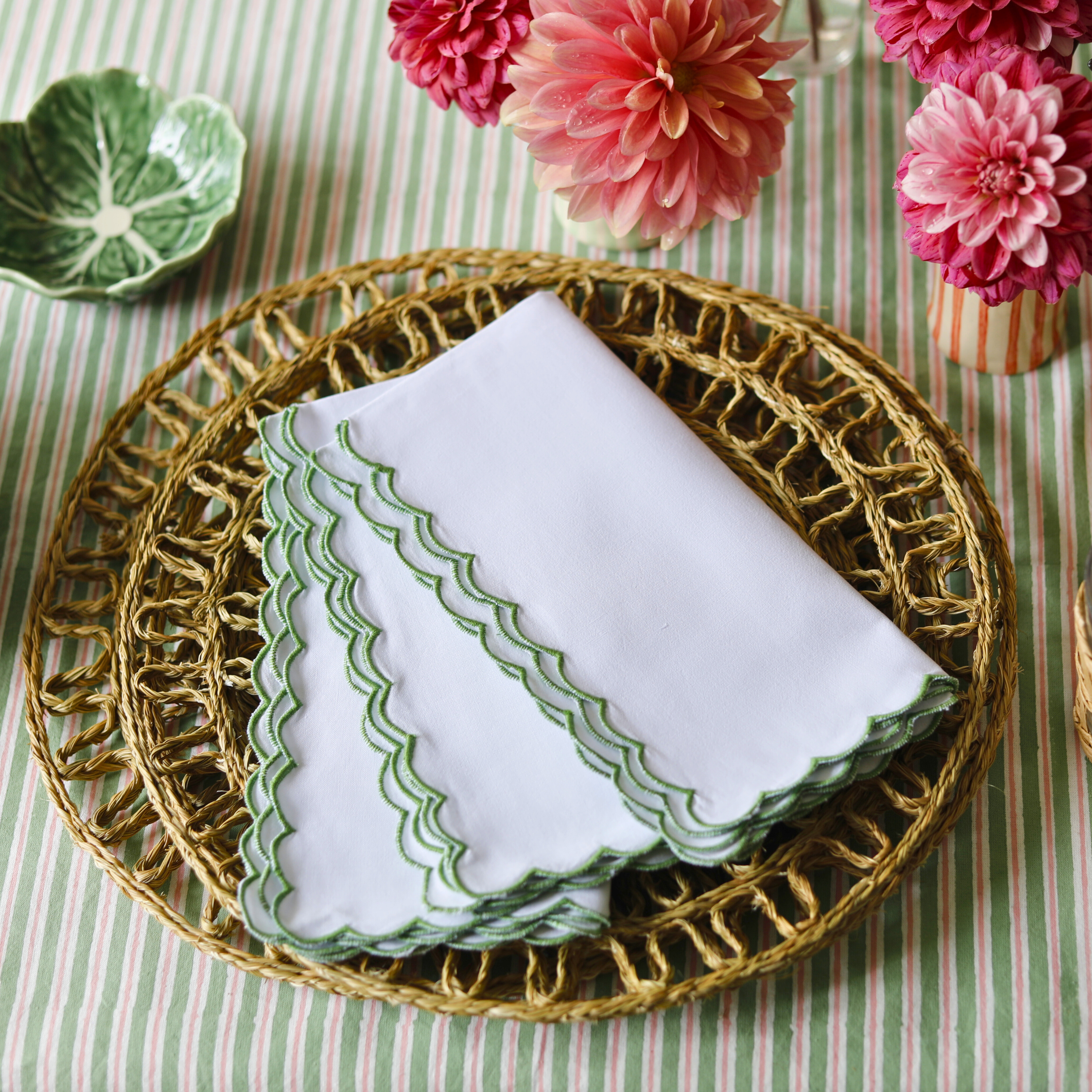 Green Mini Scallop Napkin