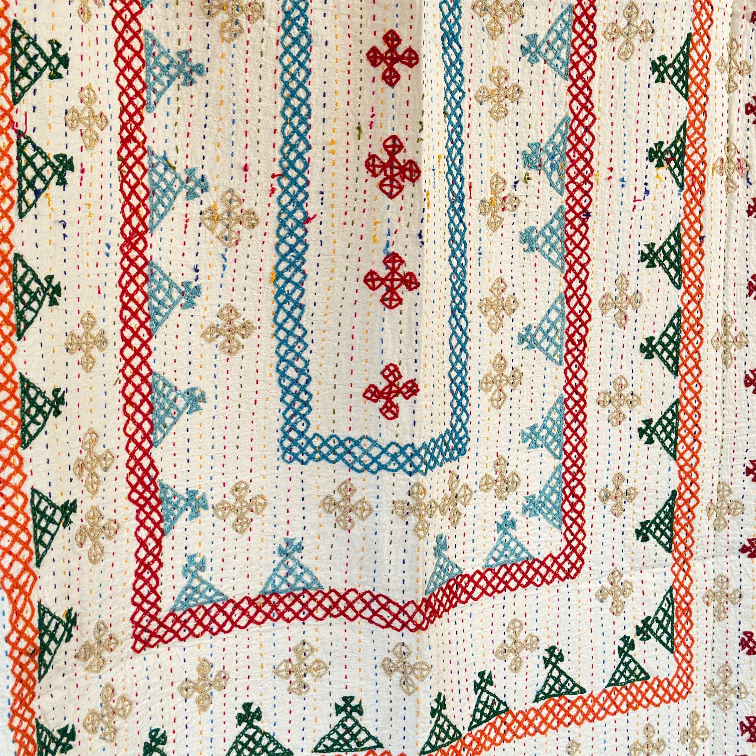 SINGLE KANTHA - RED, GREEN, TAUPE, BLUE, ORANGE