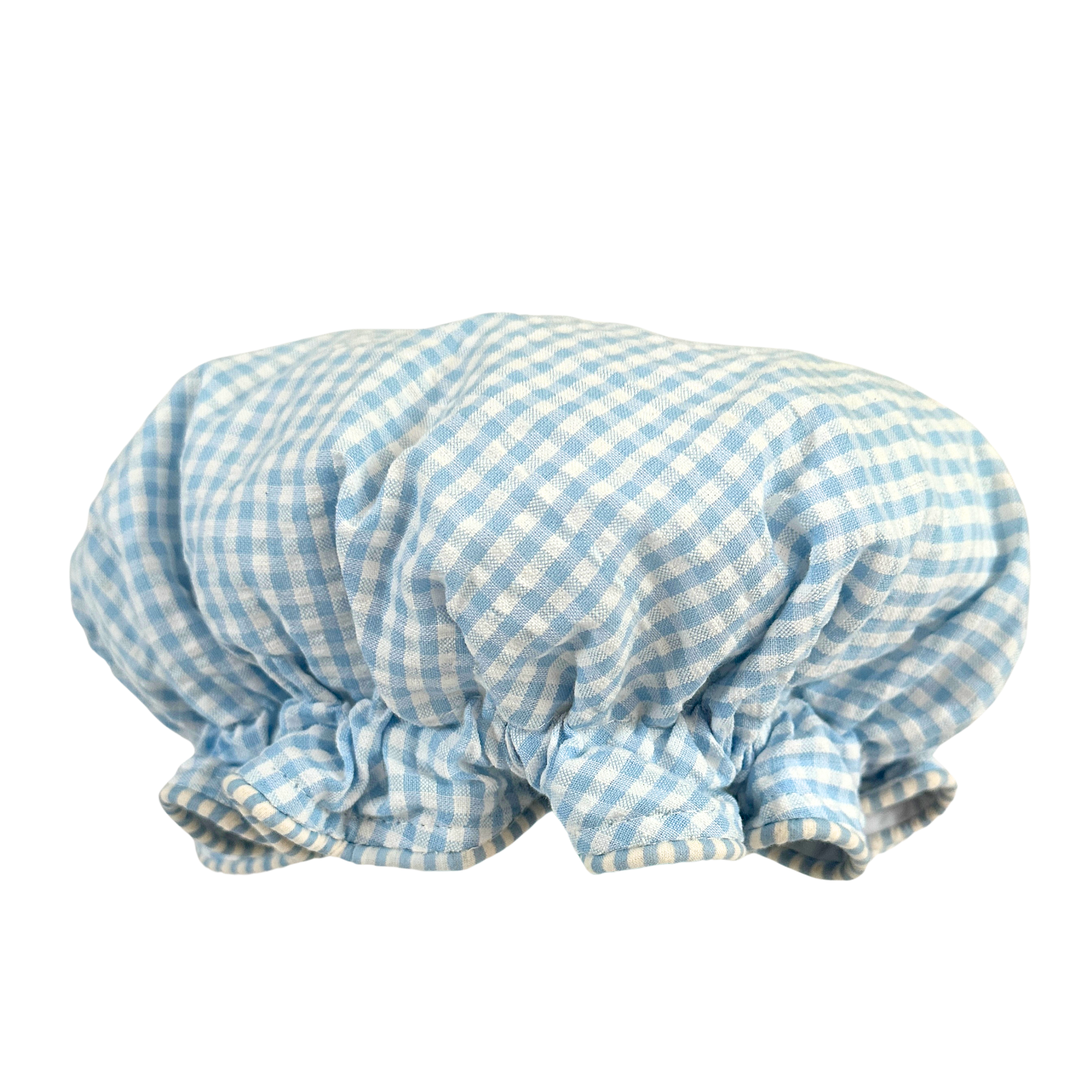 Blue Gingham Bath Hat