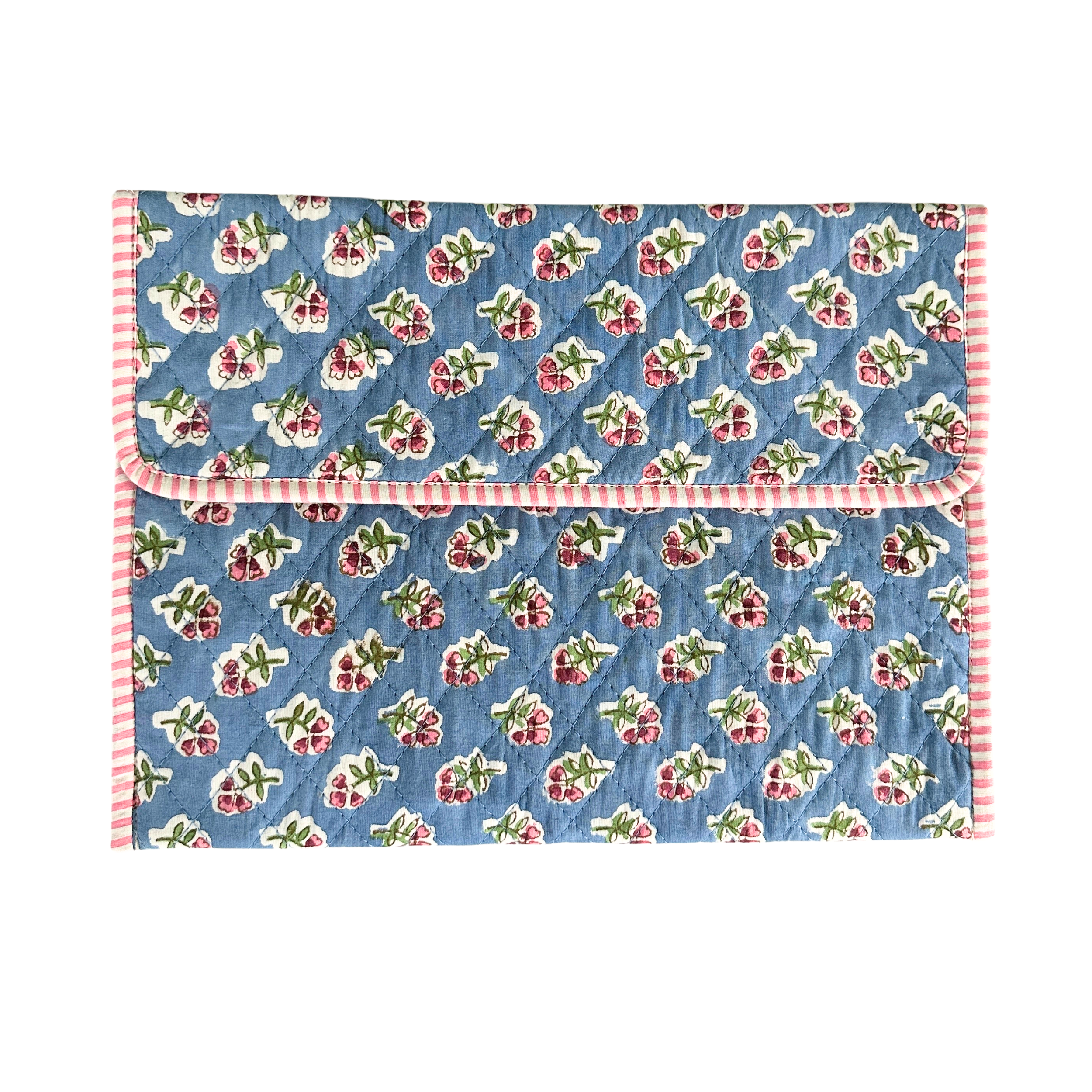 Azure Blue Ditsy Quilted iPad Cover