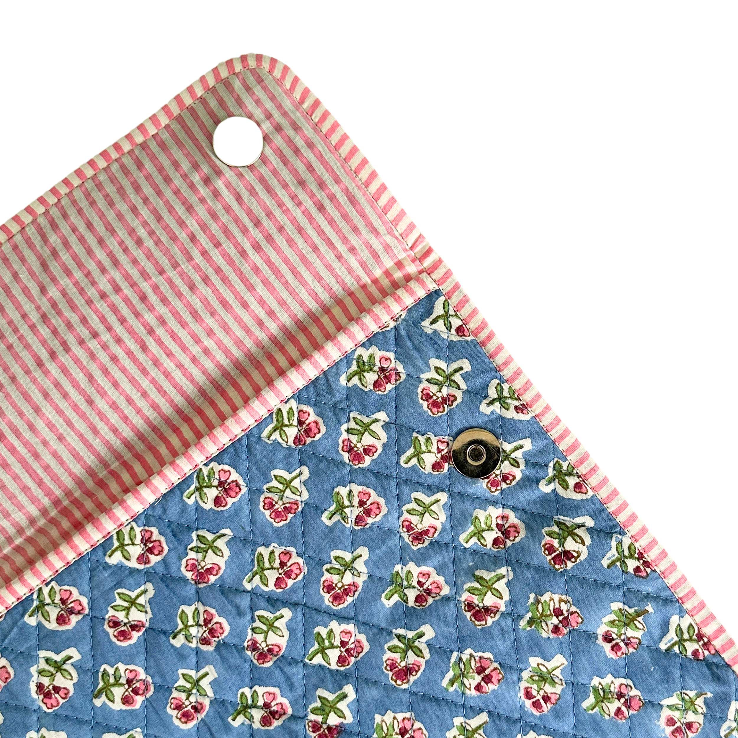 Azure Blue Ditsy Quilted iPad Cover