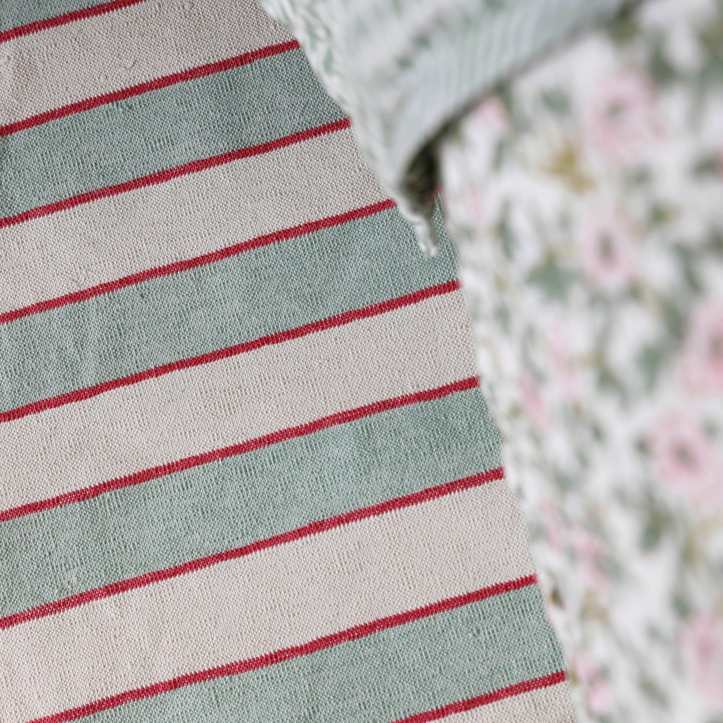 Green and Red Stripe Rug