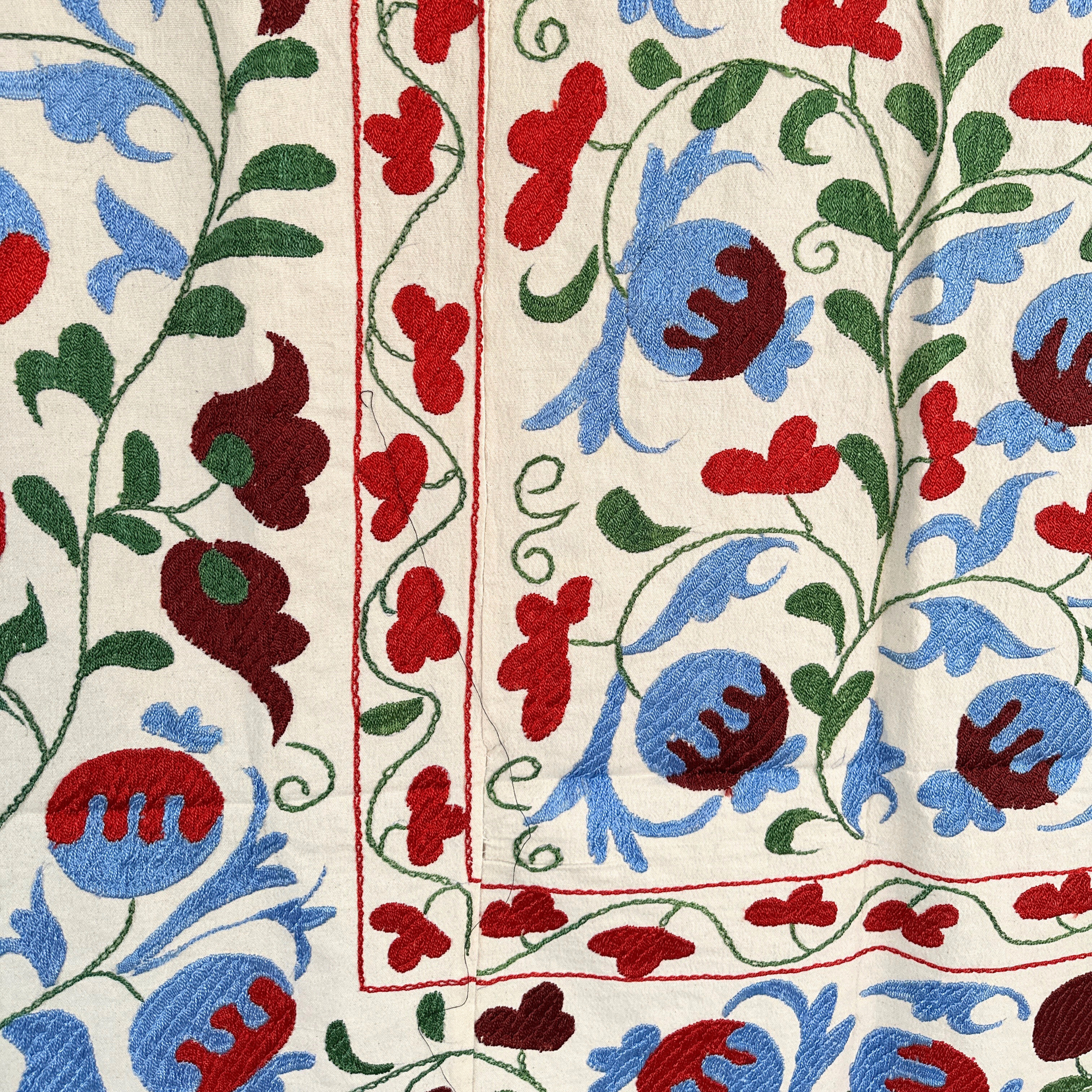 Large Suzani - Blue, Green, Plum and Red