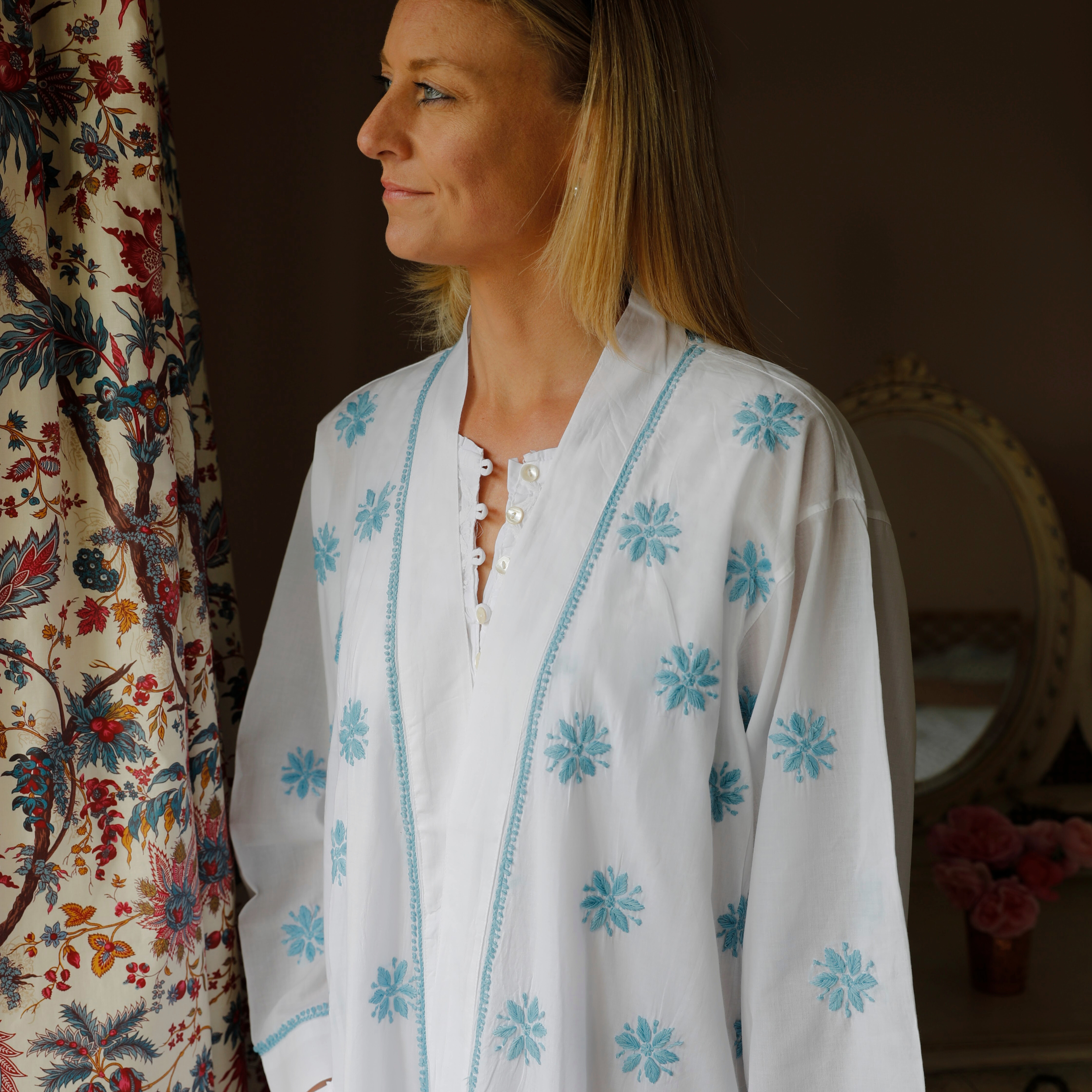 Teal Blue Kimono