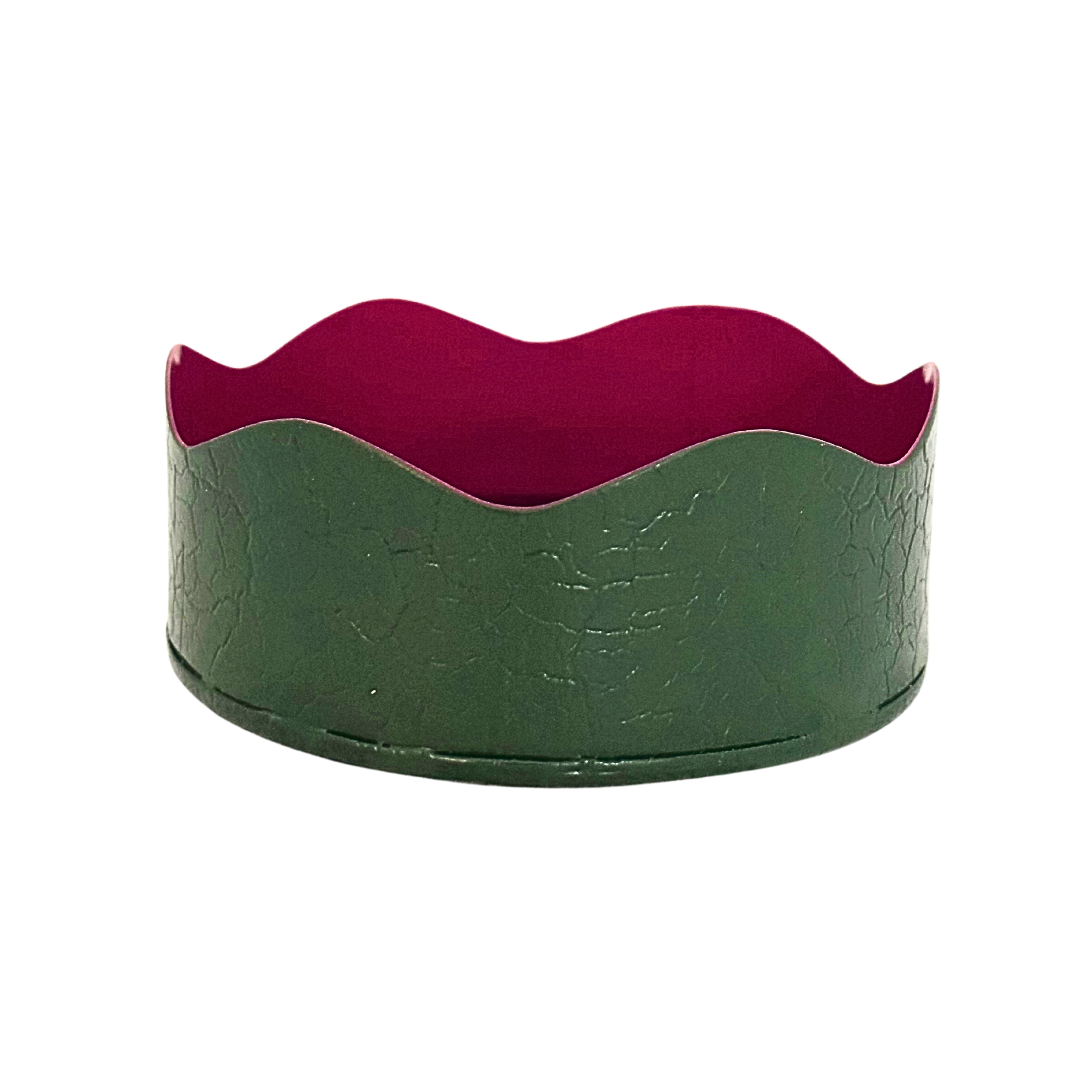 Toleware Wine Coaster - Dark Green & Raspberry