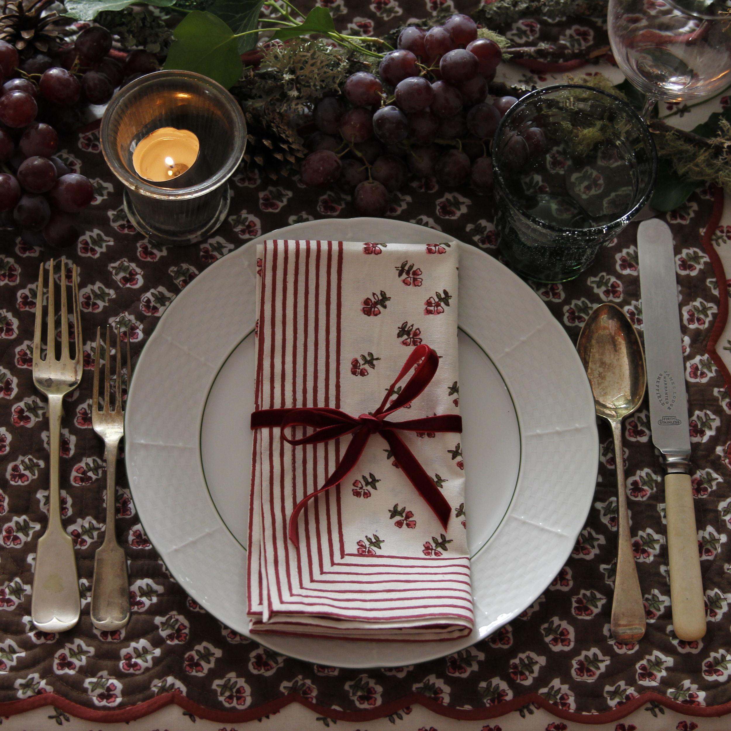 Pink Ditsy Napkin - Set of 4