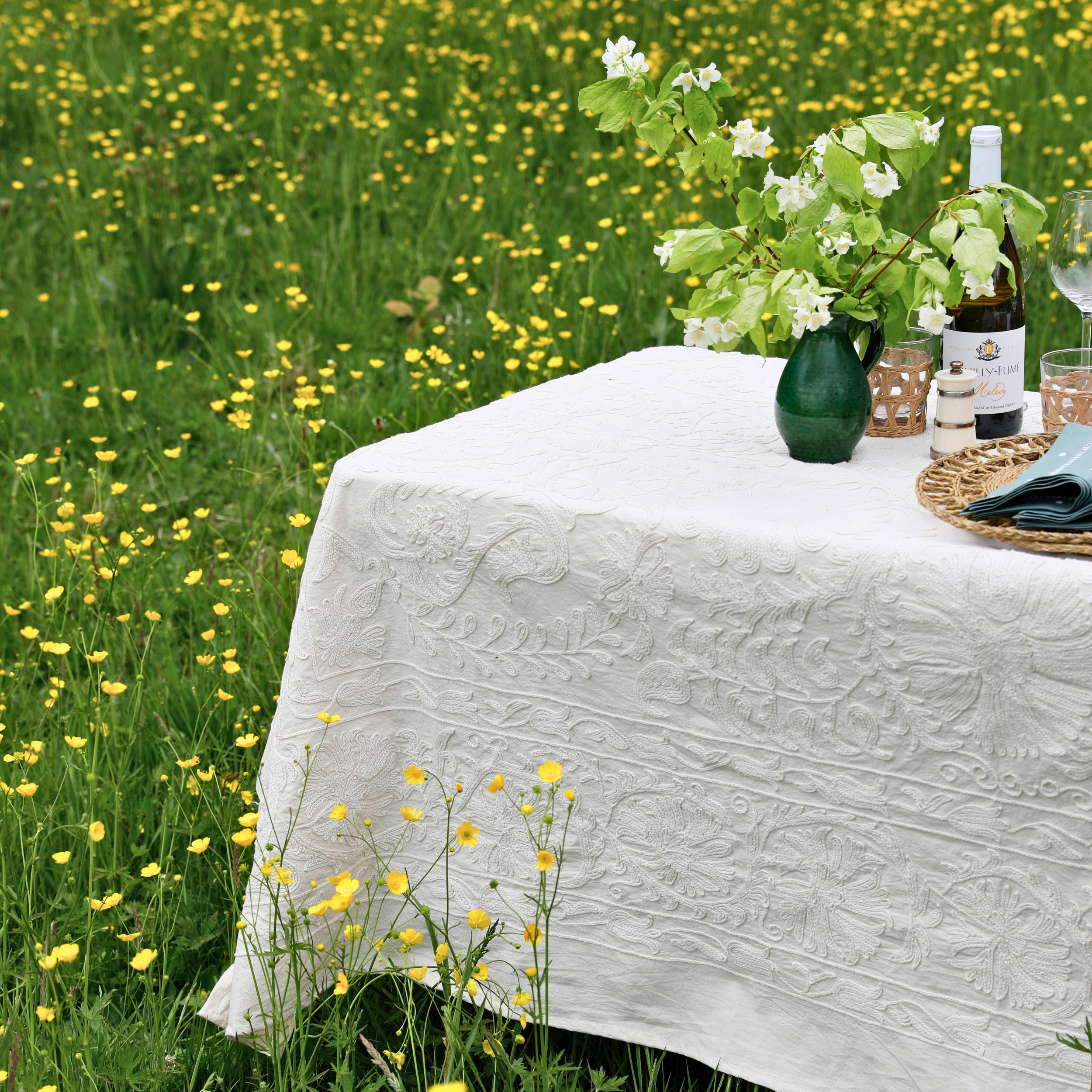 Crewel Embroidered Bedspread