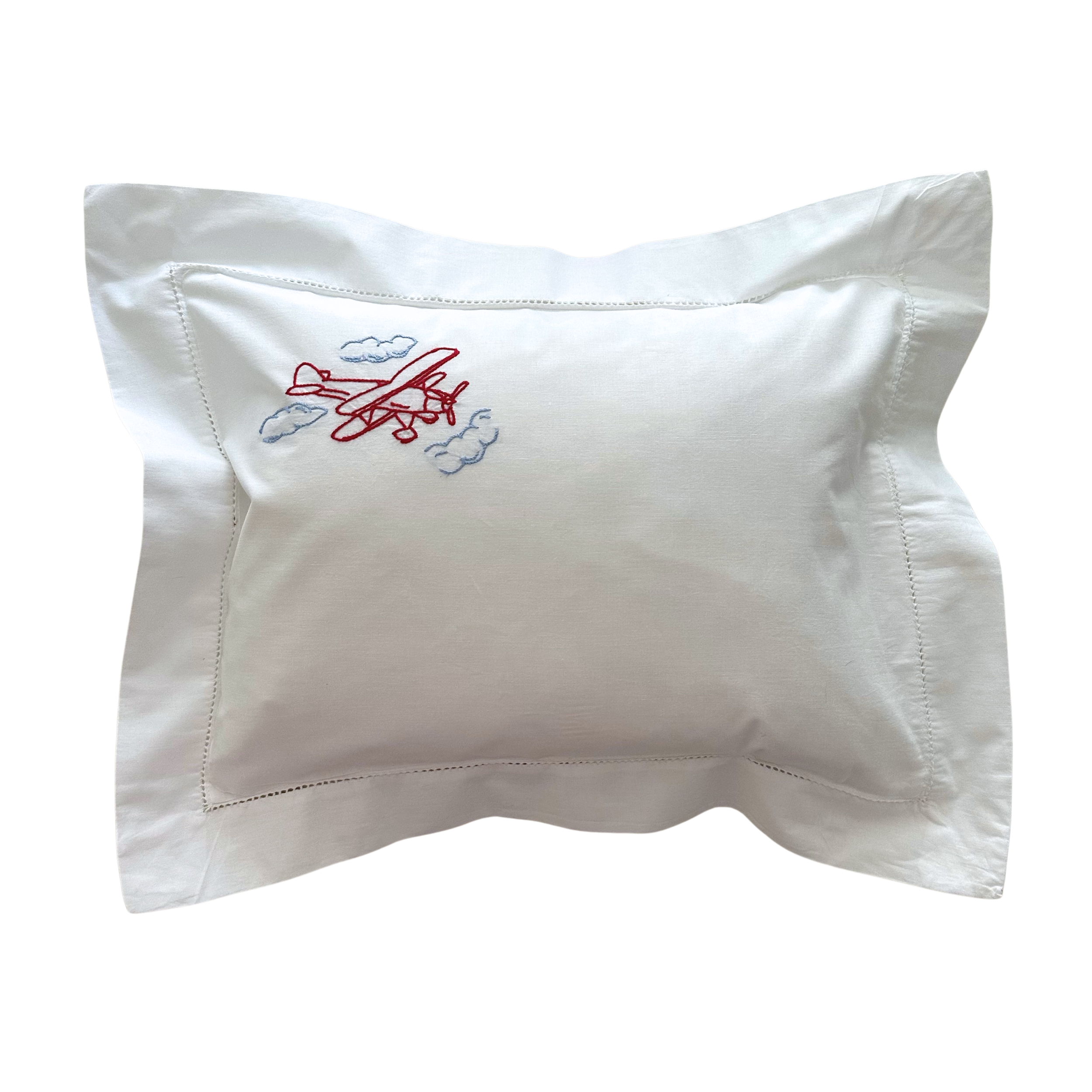 Red & Blue Aeroplane Baby / Boudoir Pillowcase